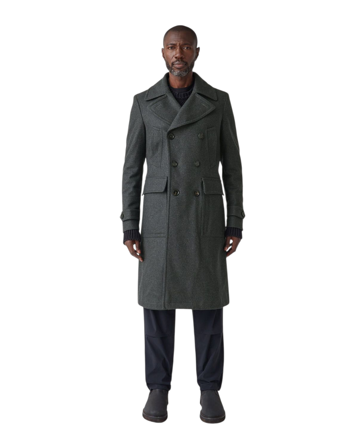 Belstaff Milford Dark Charcoal Peacoat Cashmere and Wool Coat