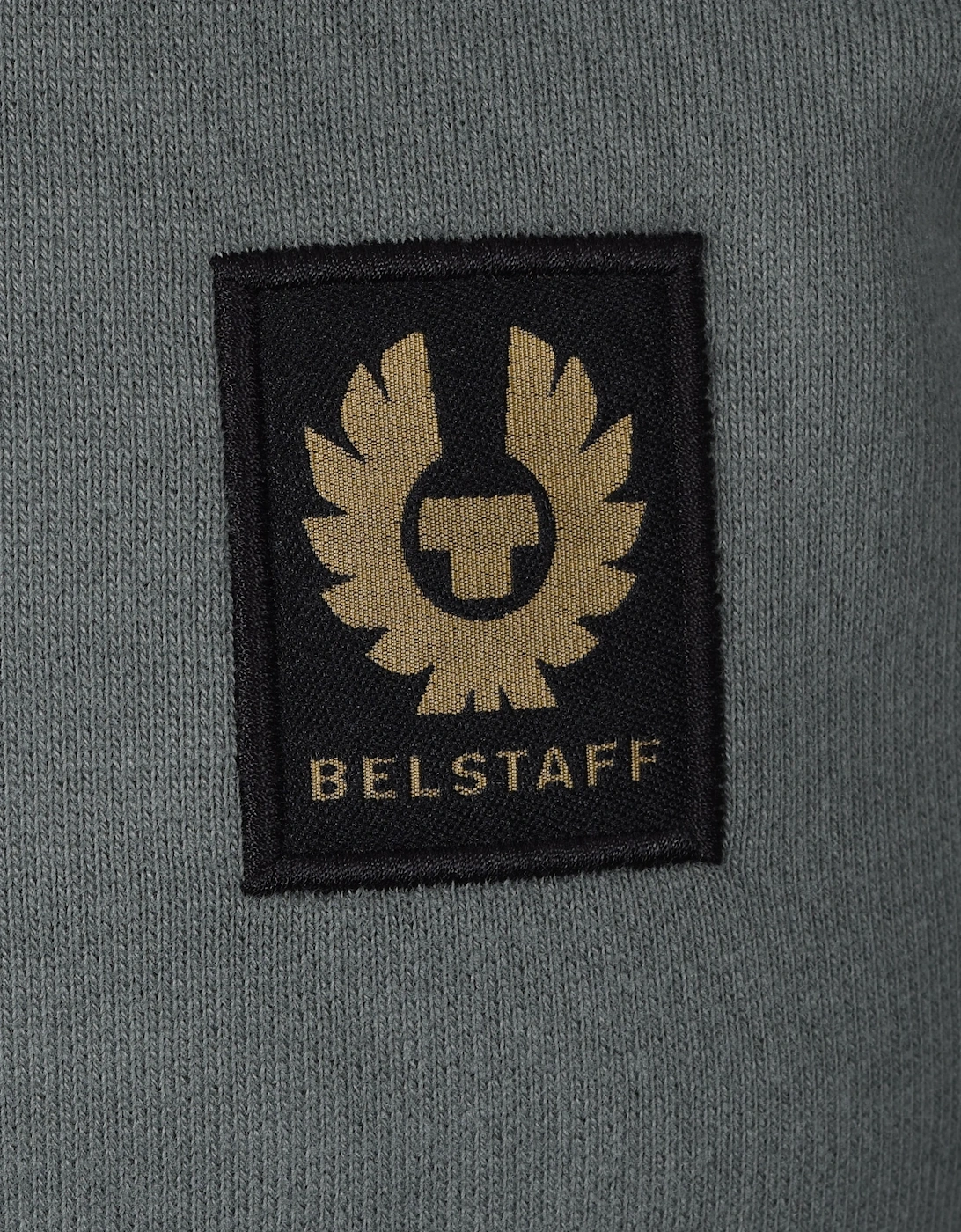 Belstaff Patch Cotton Crewneck Sweatshirt Jumper Mineral Green