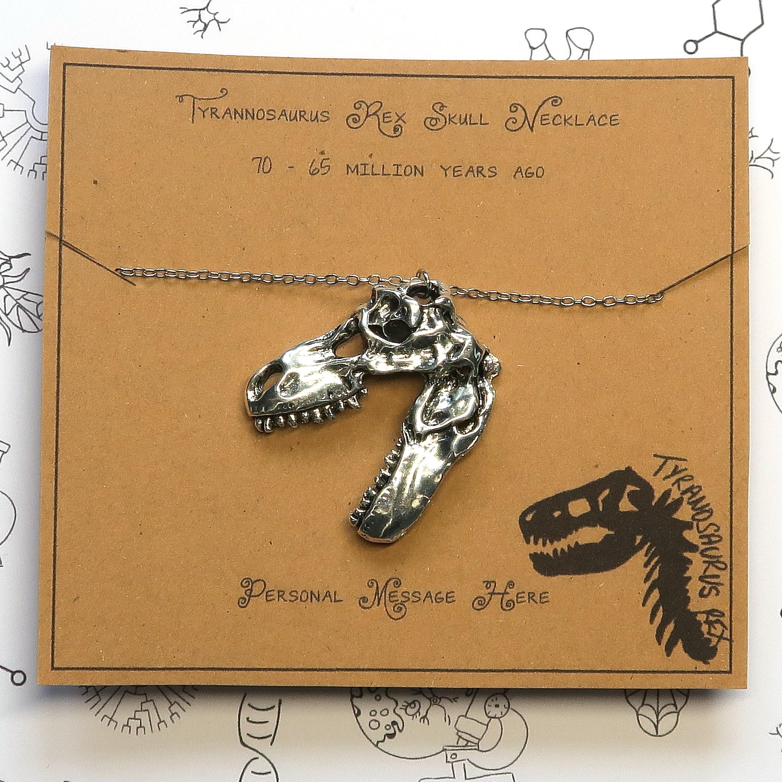 T rex on sale skull necklace