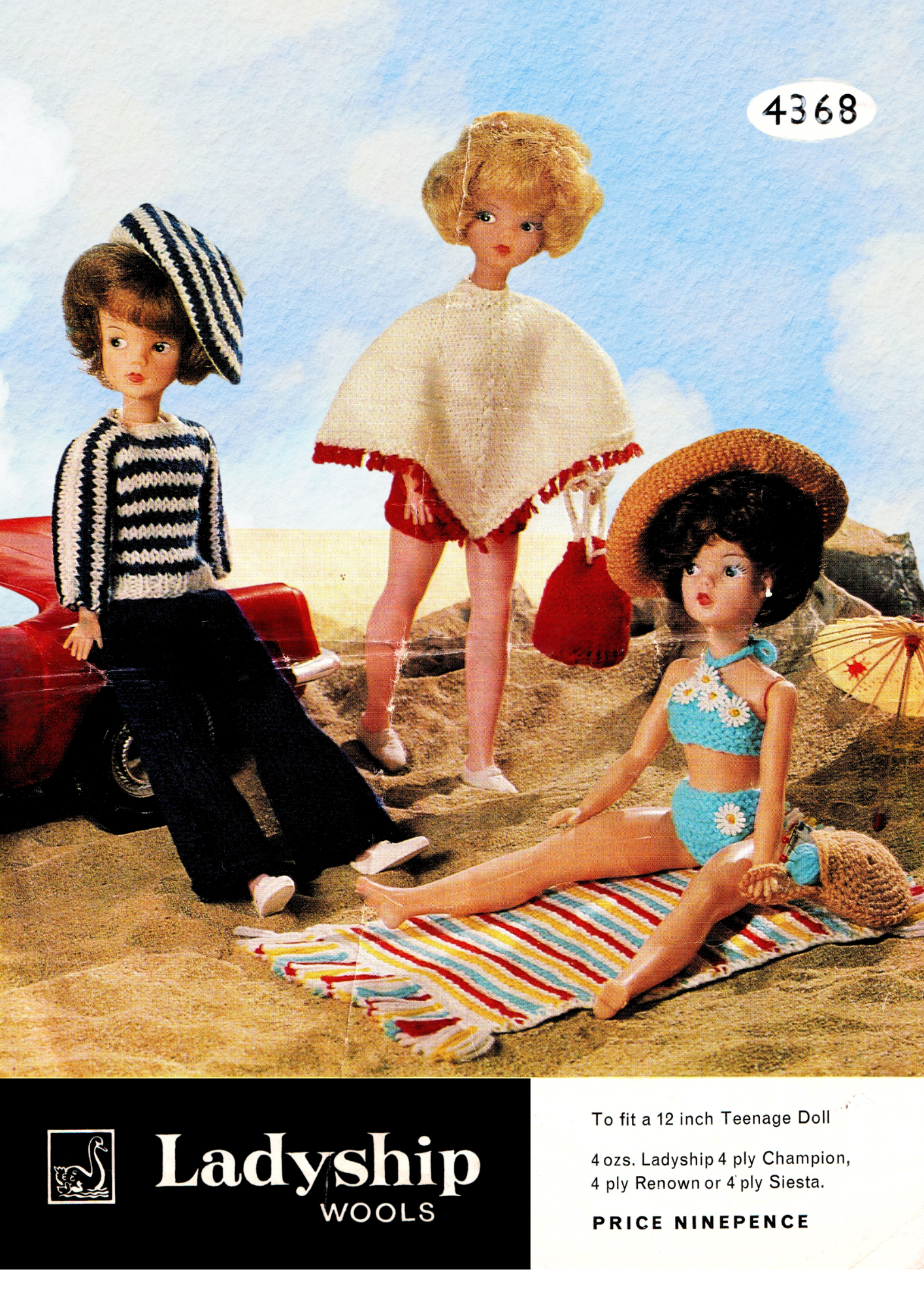 Ladyship Wools 4368 Doll Knitting Pattern