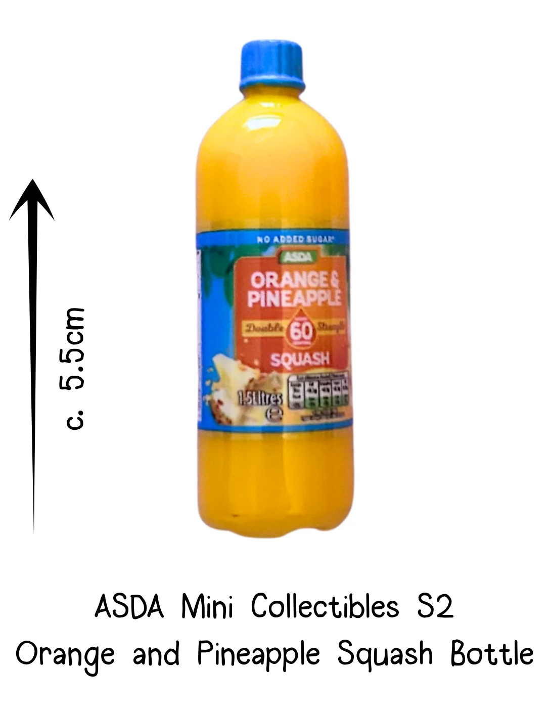 Asda Mini Collectibles Orange and Pineapple Squash Bottle