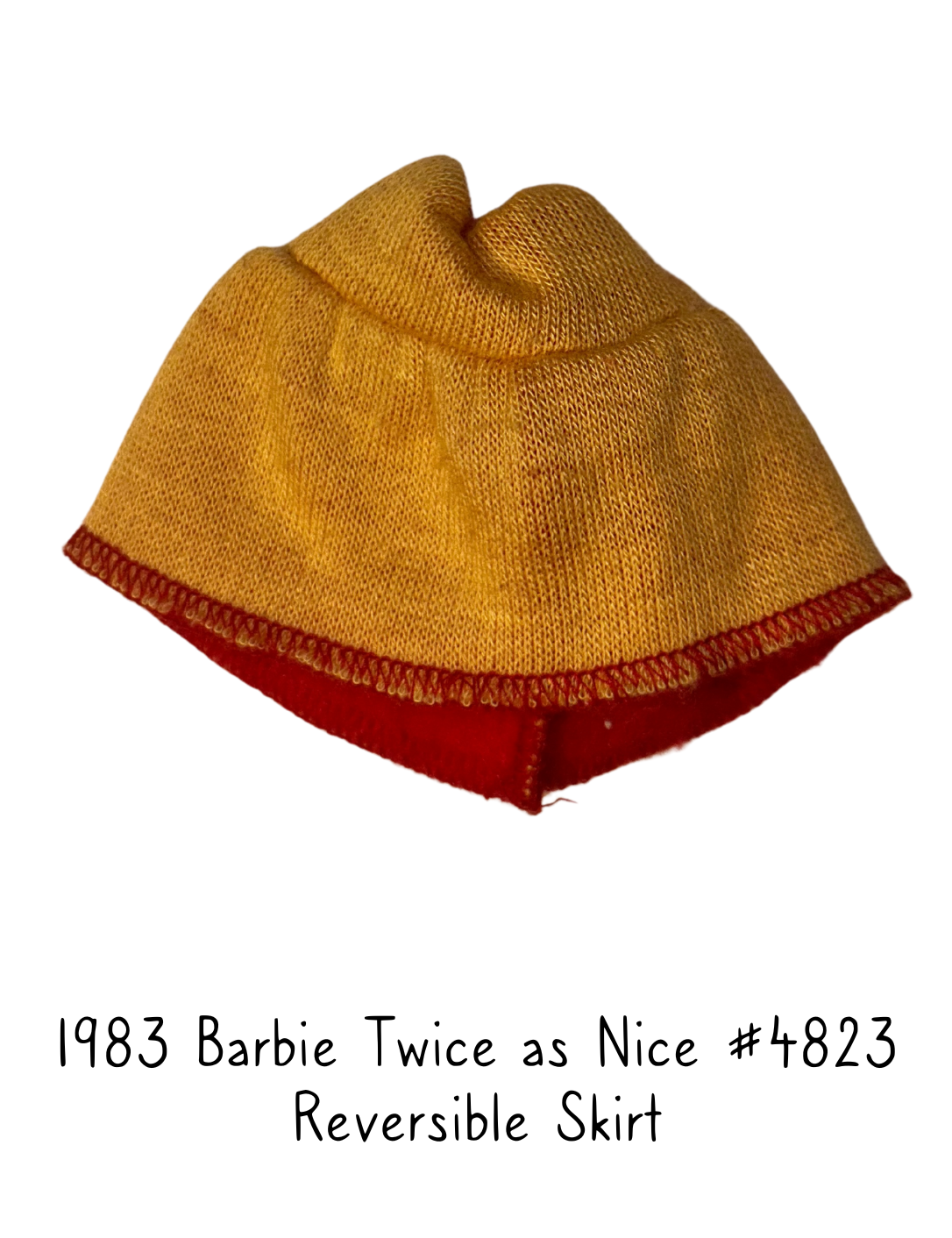 1983 Barbie Twice as Nice #4823 Reversible Yellow and Red Skirt