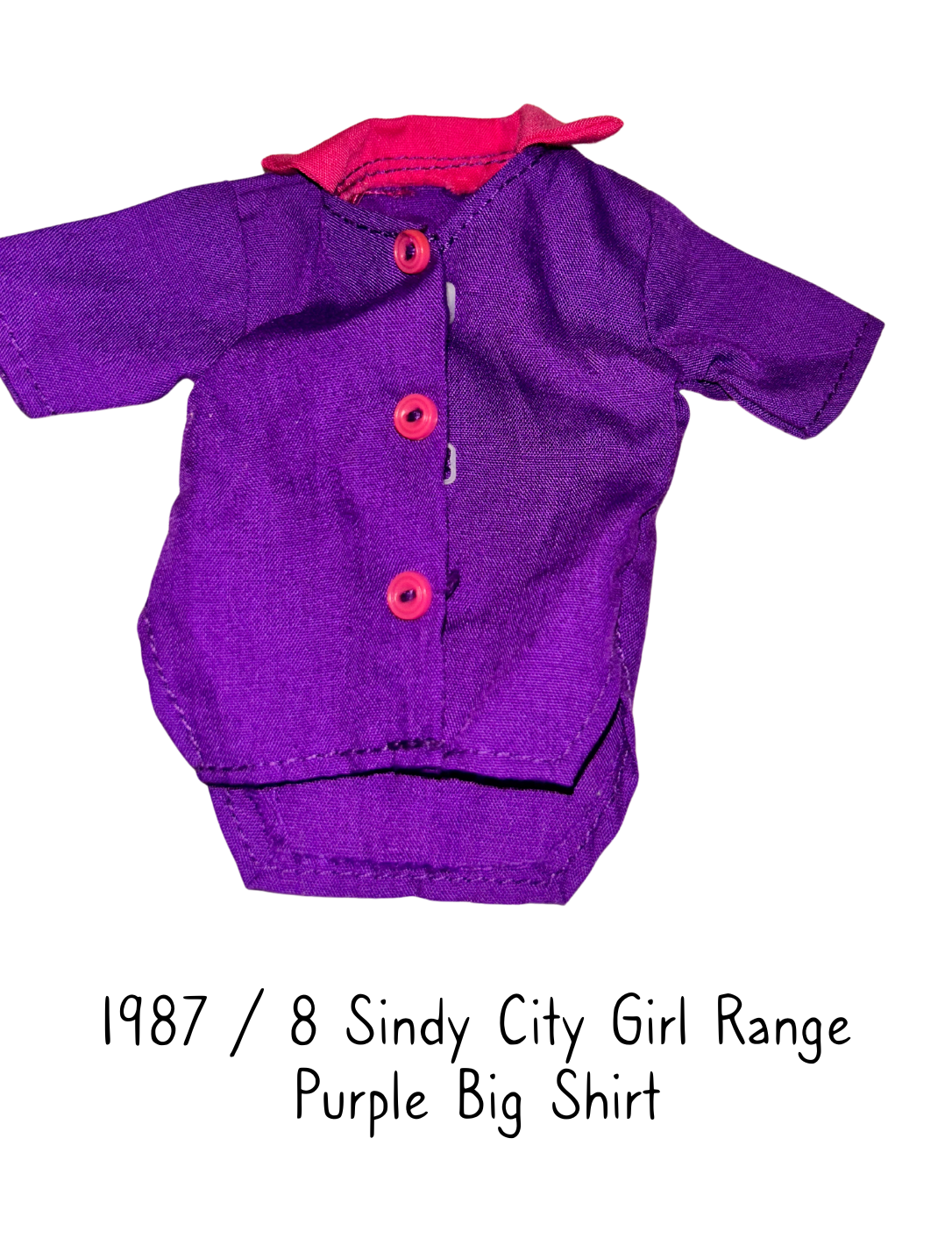 1987 Hasbro Sindy City Girl Purple Big Shirt