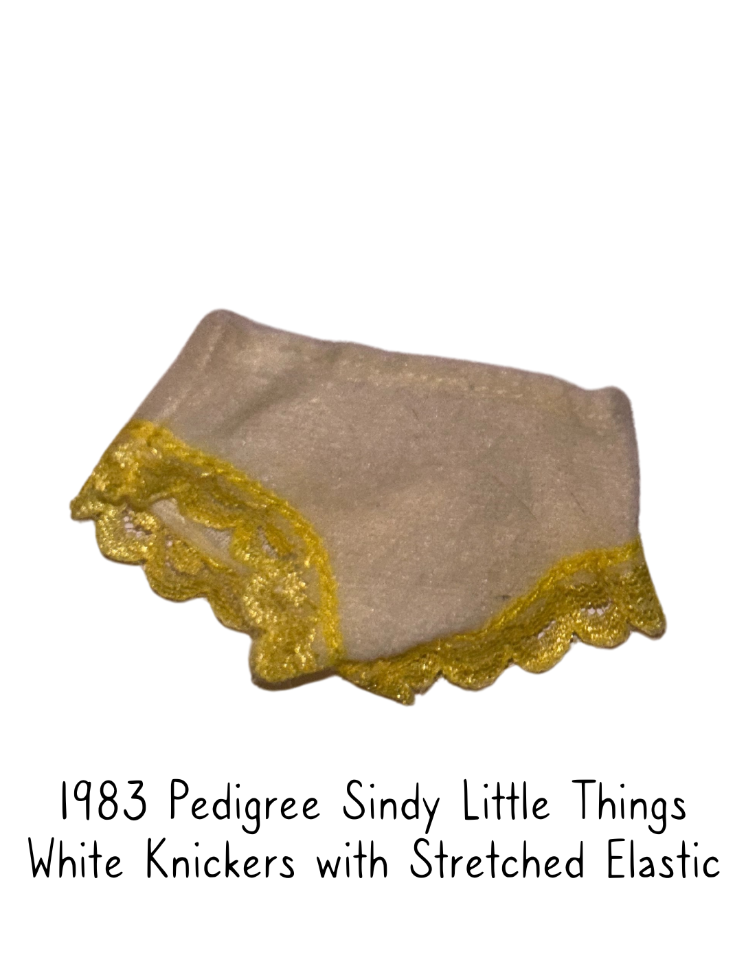 1983 Pedigree Sindy Little Things Lingerie White Knickers with Stretched Out Elastic