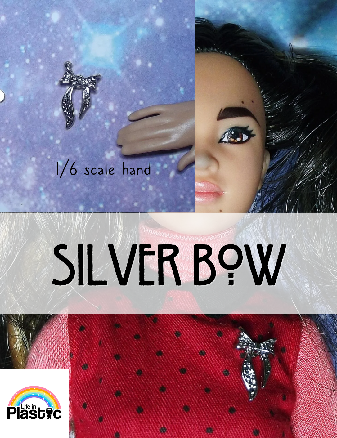 Silver Bow Doll Badge