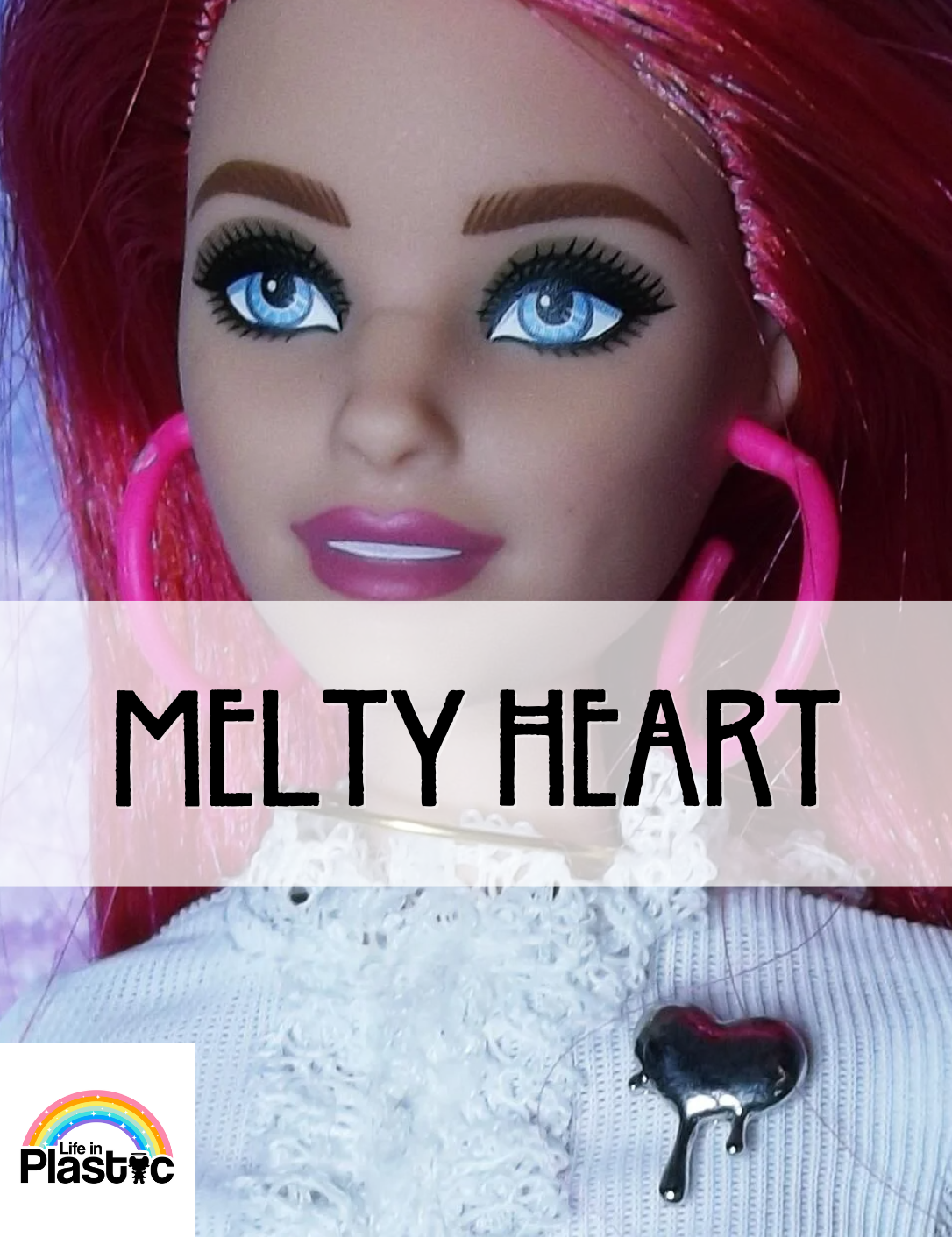 Silver Melty Heart Doll Brooch