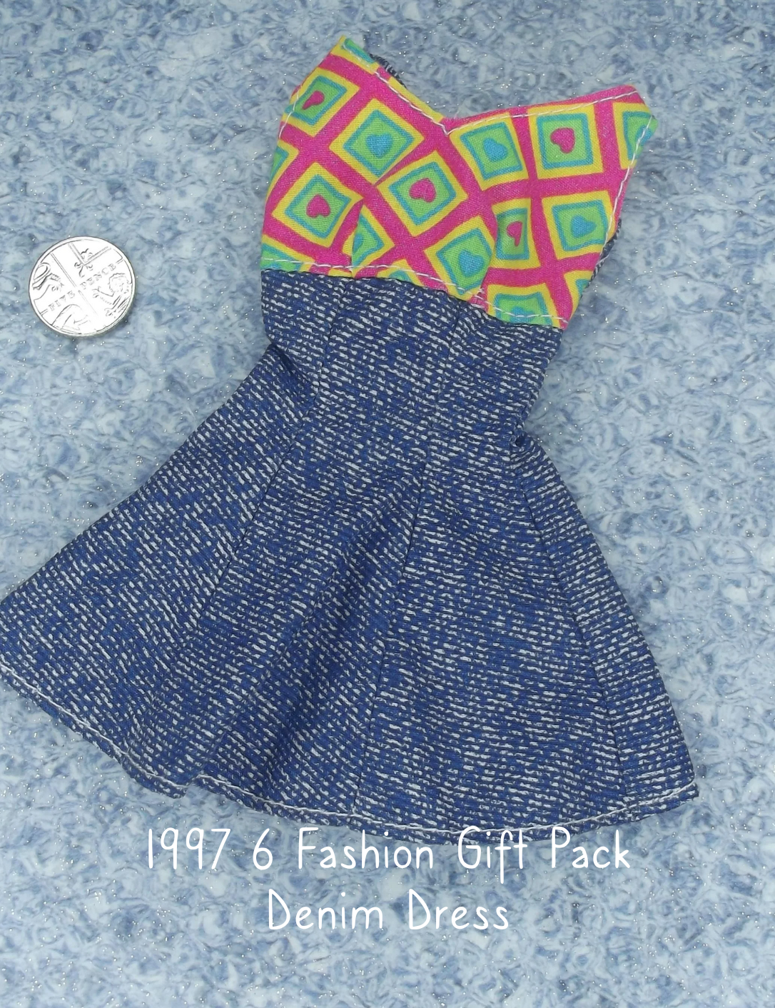 1997 Barbie Six Fashion Gift Pack Denim Dress