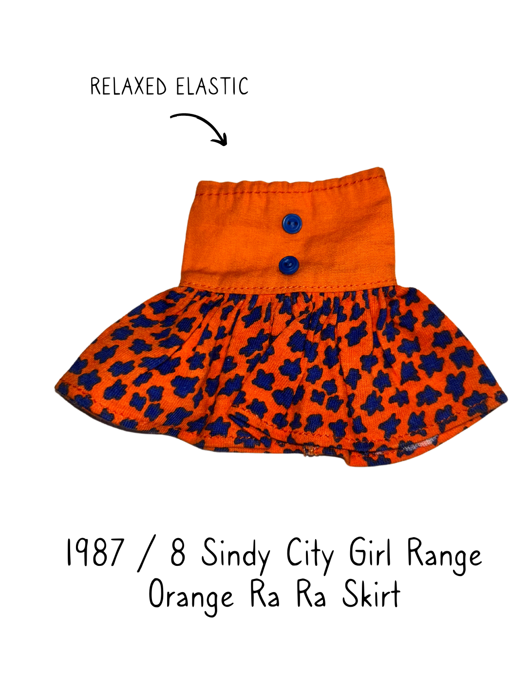 1988 Hasbro Sindy City Girl Orange Ra Ra Skirt