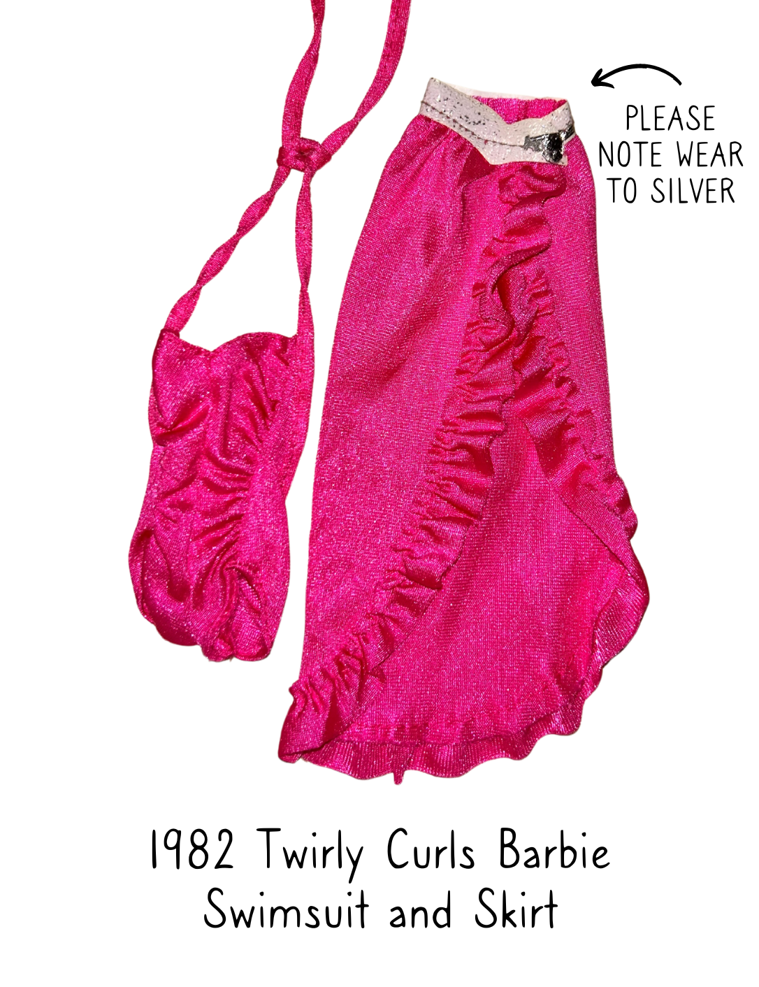 1982 Twirly Curls Barbie Fashion Doll Pink Skirt Outfit