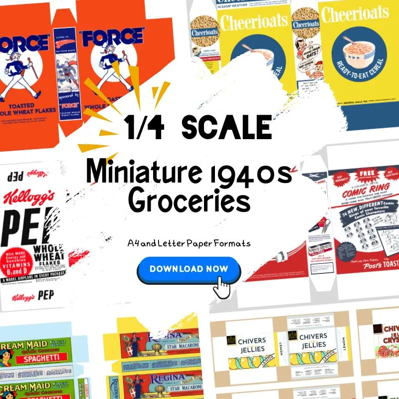 1/4 Scale 1940s Miniature Groceries