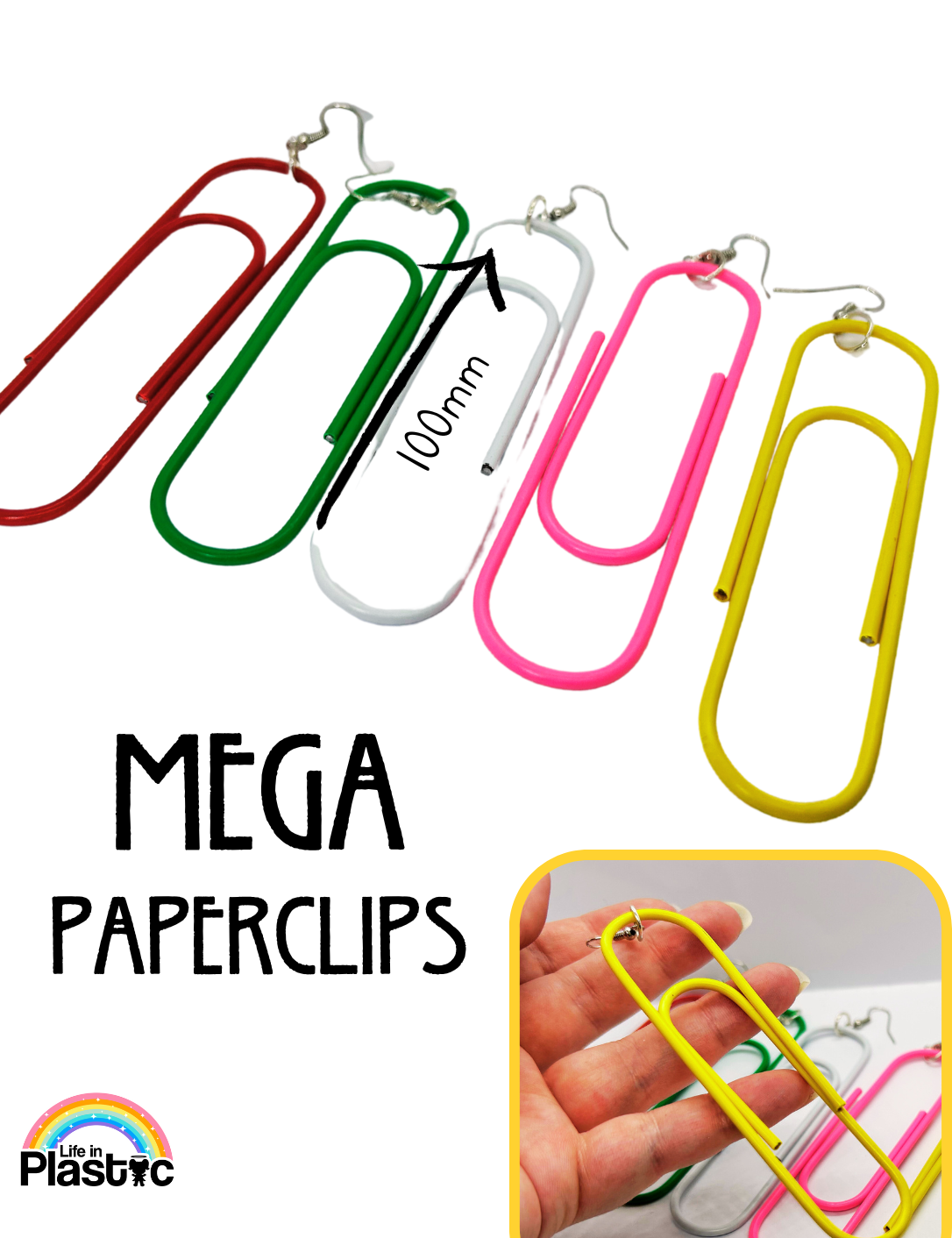 MEGA Paperclip Novelty Earrings