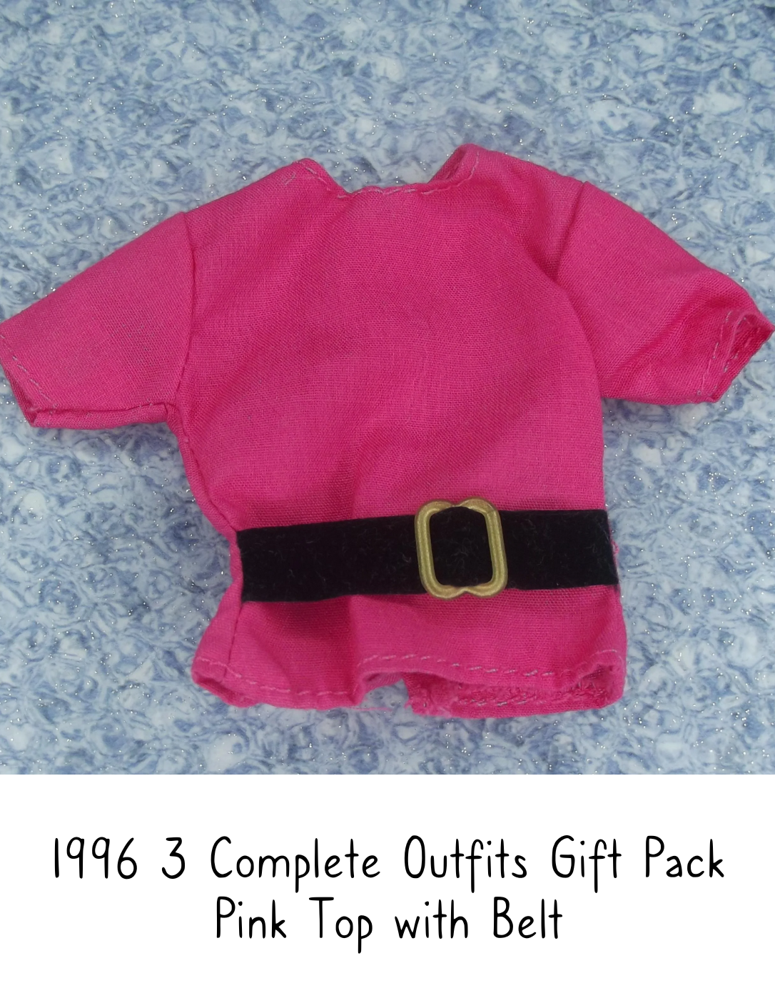 1996 3 Complete Outfits Barbie Fashion Pack Pink Top with Black Belt