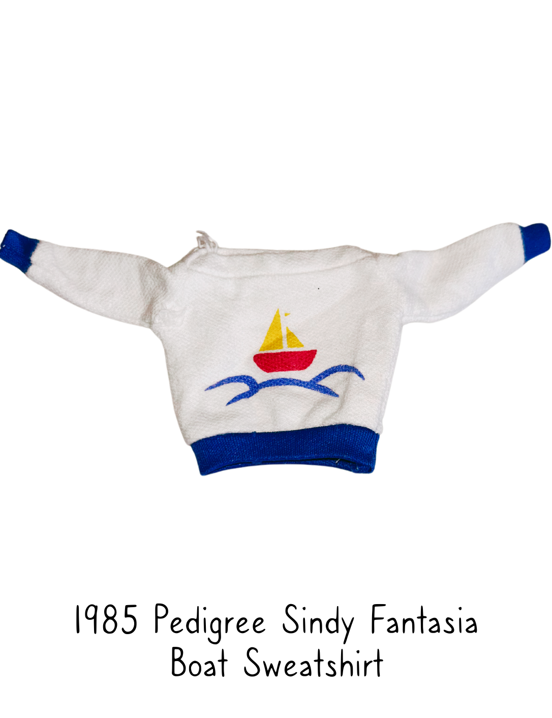 1985 Pedigree Sindy Fashion Doll Fantasia Boat Sweatshirt