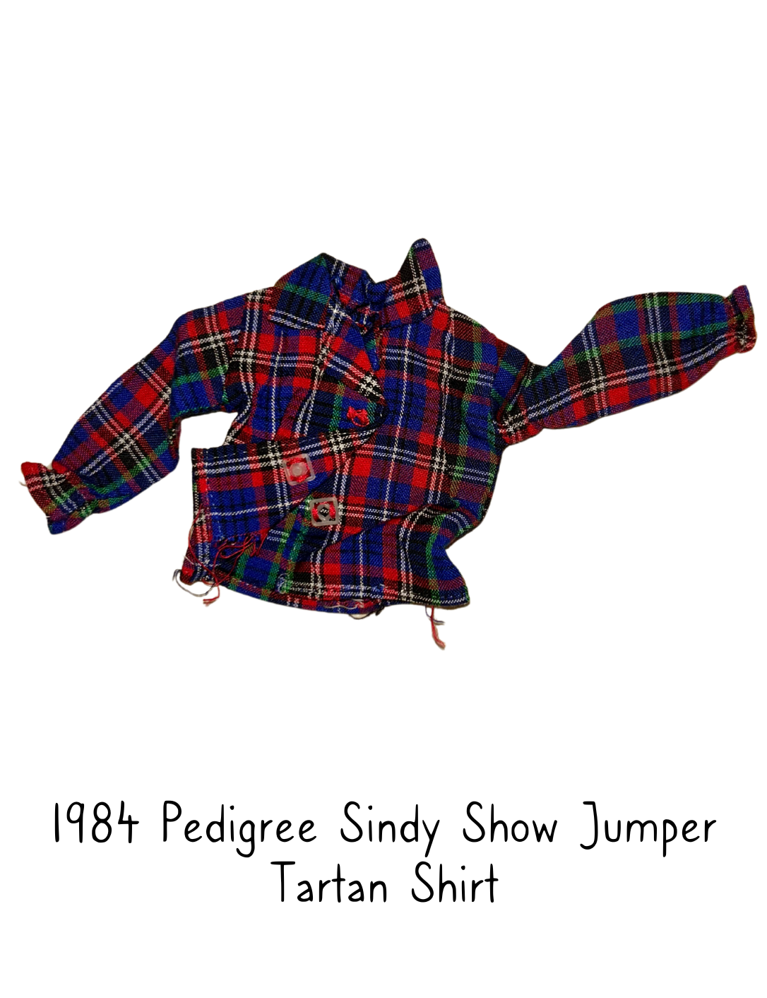 1984 Pedigree Sindy Fashion Doll Show Jumper Tartan Shirt