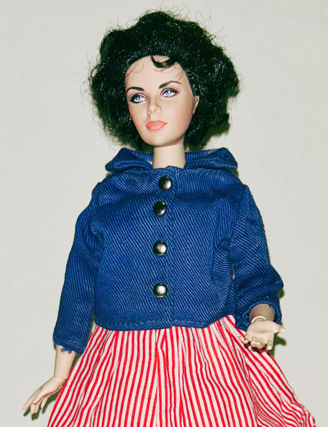1965 Pedigree Sindy Fashion Doll Air Hostess Jacket on Barbie Curve Doll