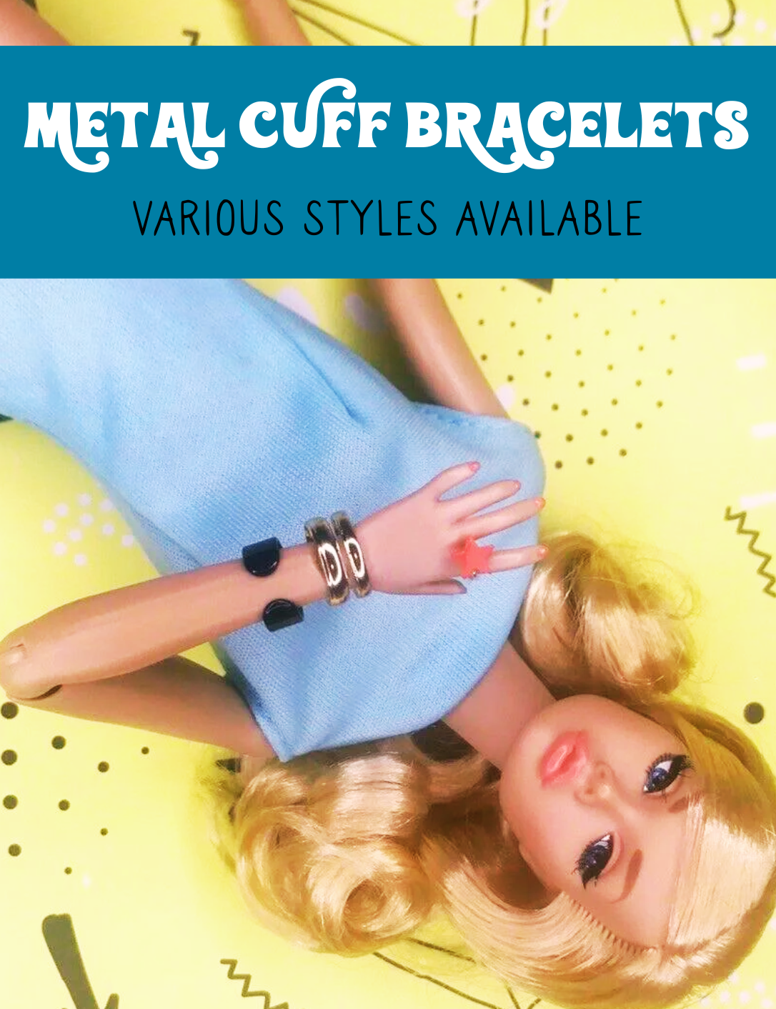 Metal Cuff Bracelets for 1/6 Scale Fashion Dolls