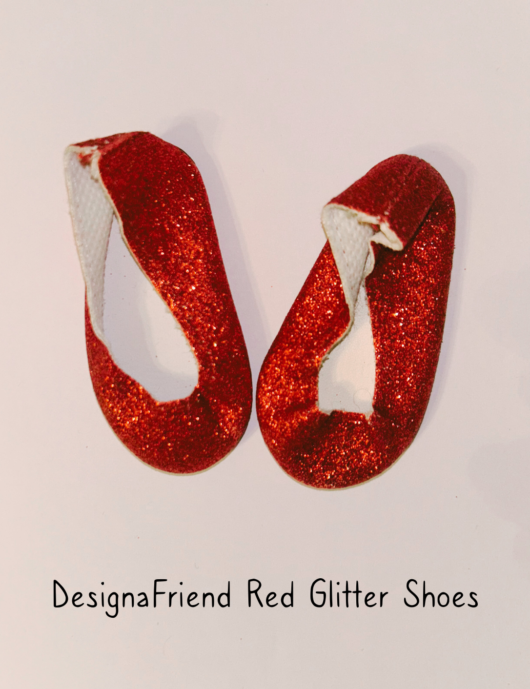Designafriend Doll Red Glitter Shoes