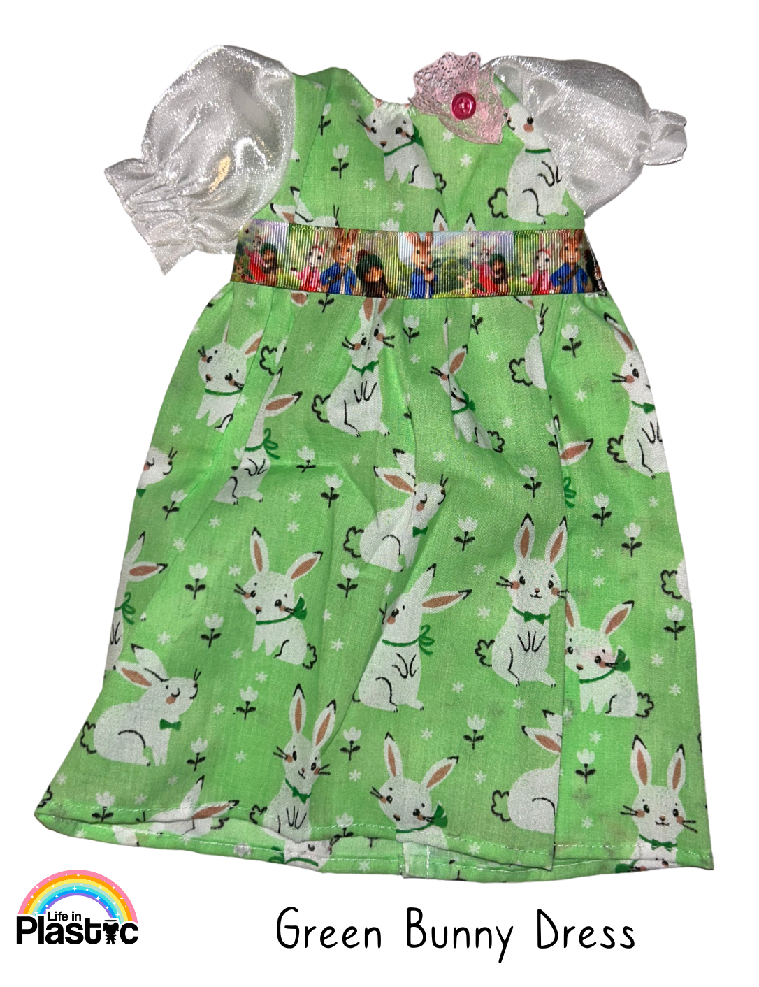 18 Inch Doll Green Easter Bunny Dress