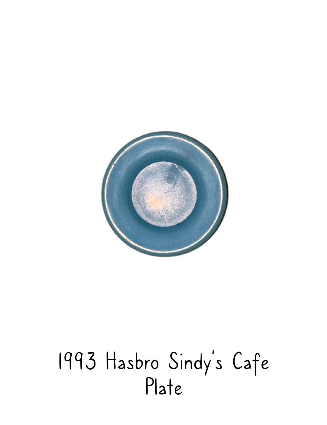 1993 Hasbro Fashion Doll Sindy's Cafe Blue Small Plate