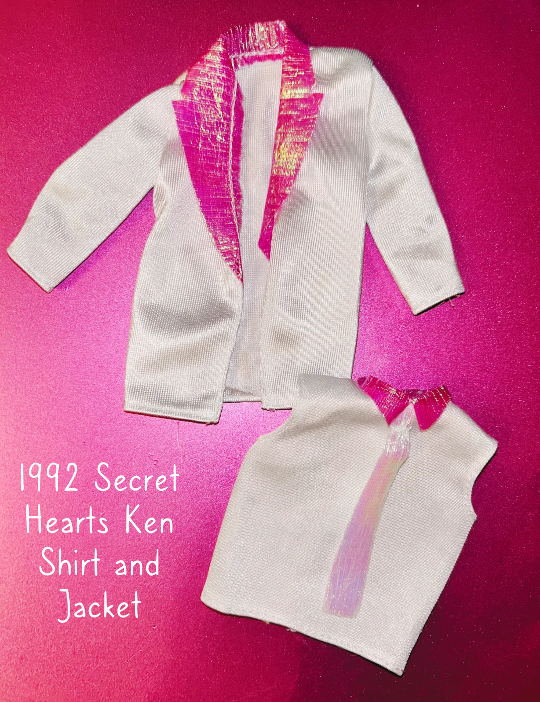 1992 Secret Hearts Ken Fashion Doll White Shirt and Jacket