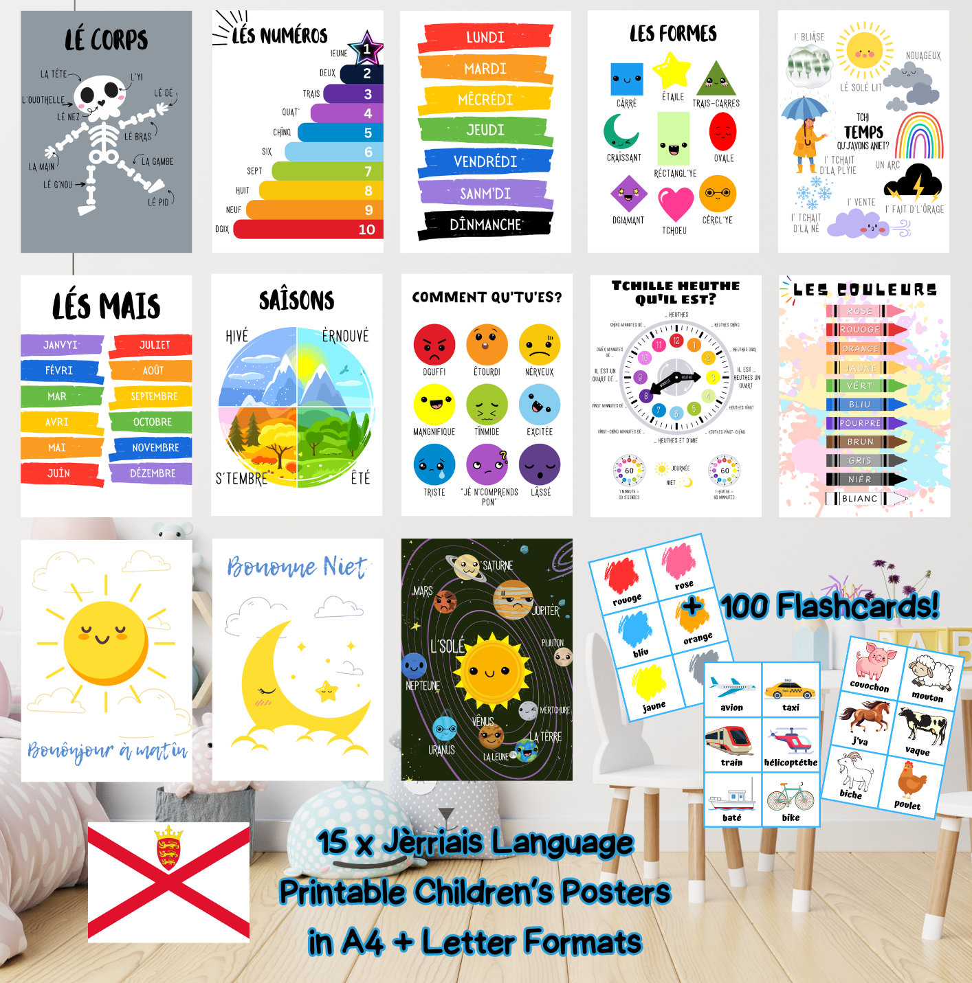 Jèrriais Jersey Norman French Language Classroom Posters