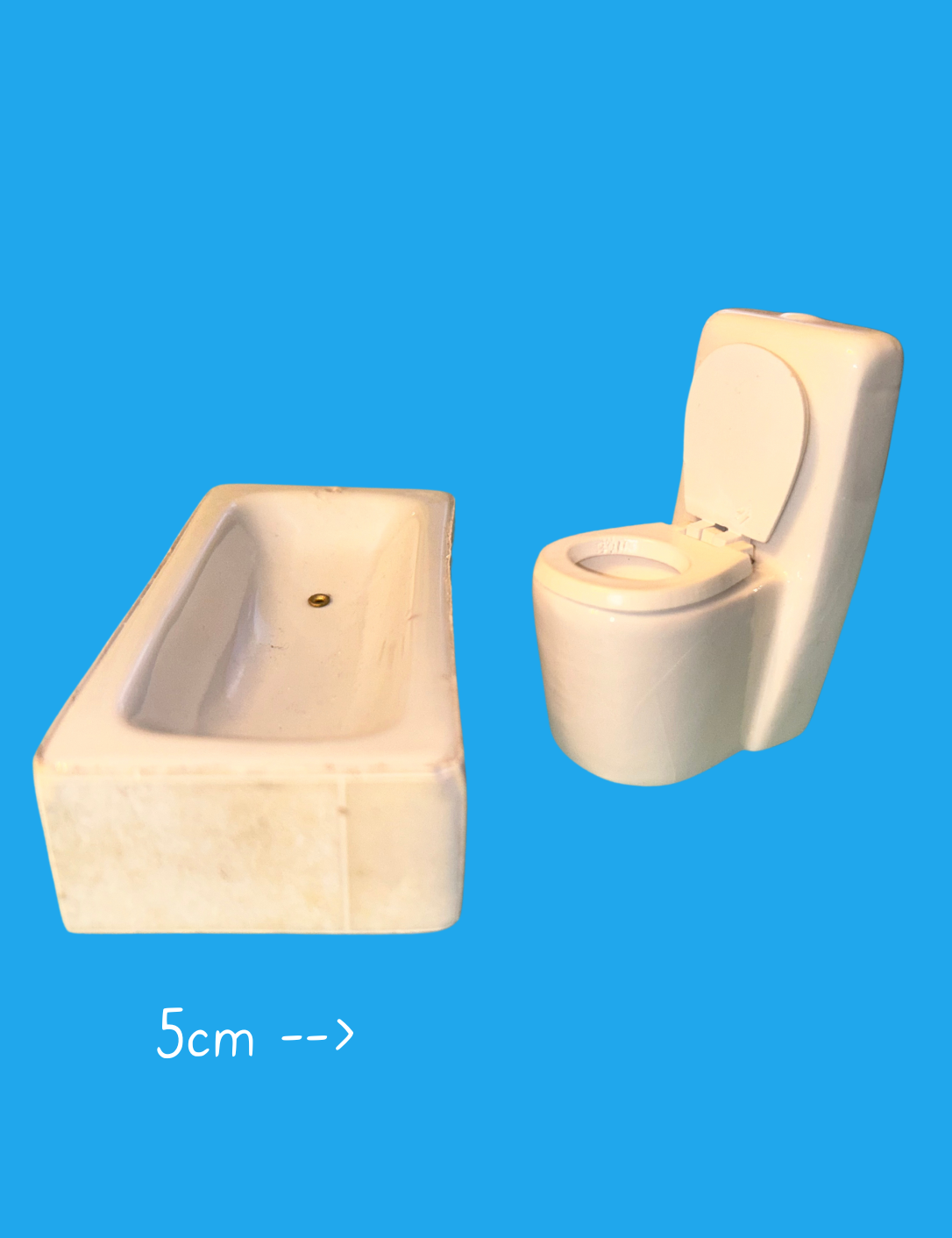 Ceramic Dollhouse Bathroom Set