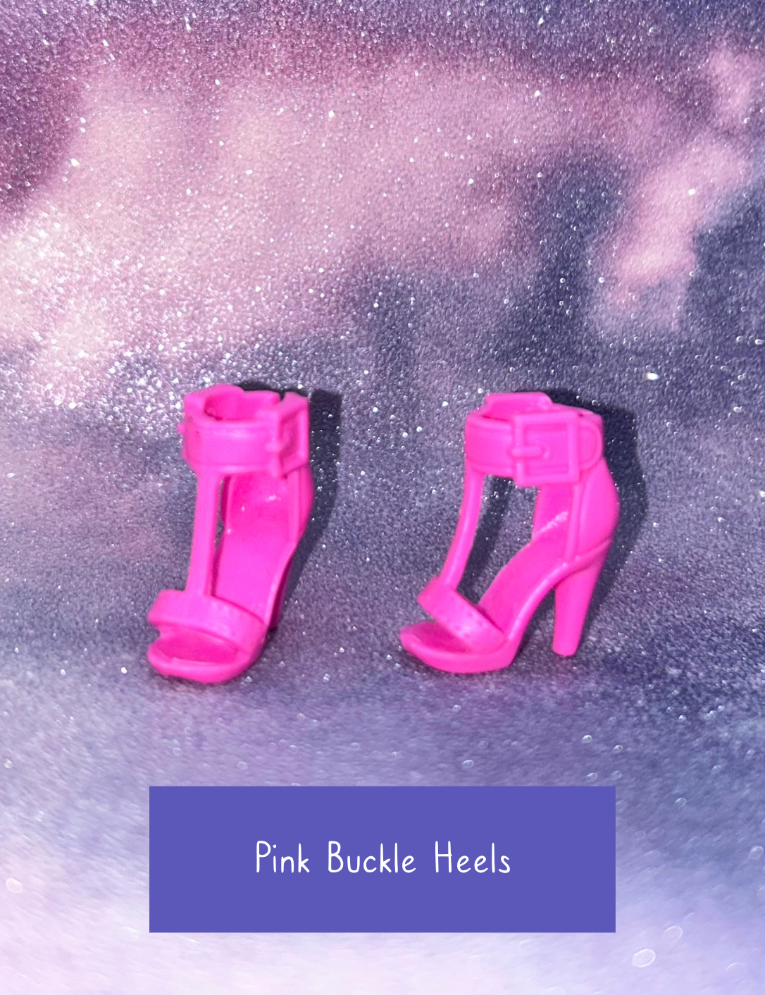 Barbie Doll Pink Buckle High Heels