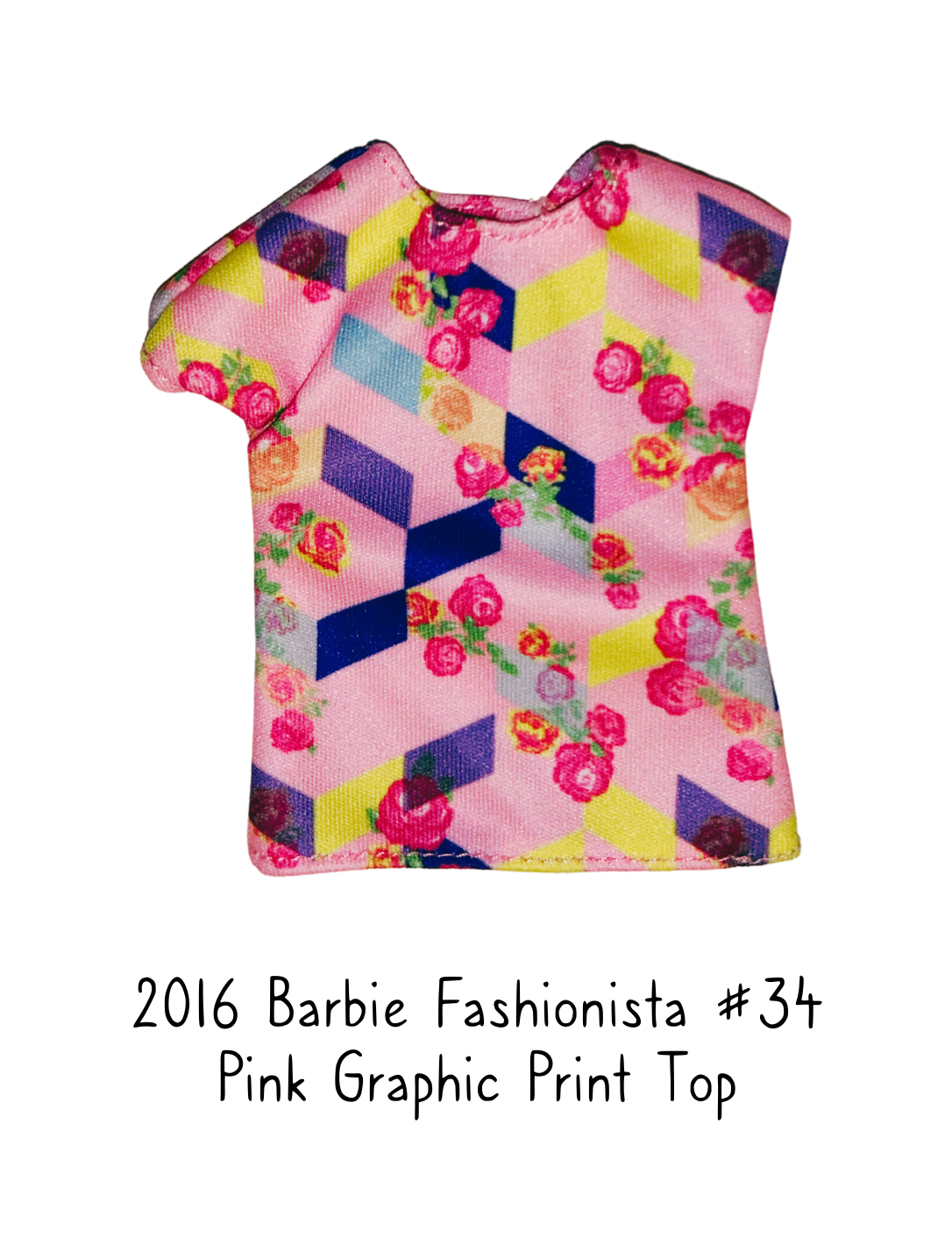 2016 Barbie Fashionista #34 Pink Graphic Print Top
