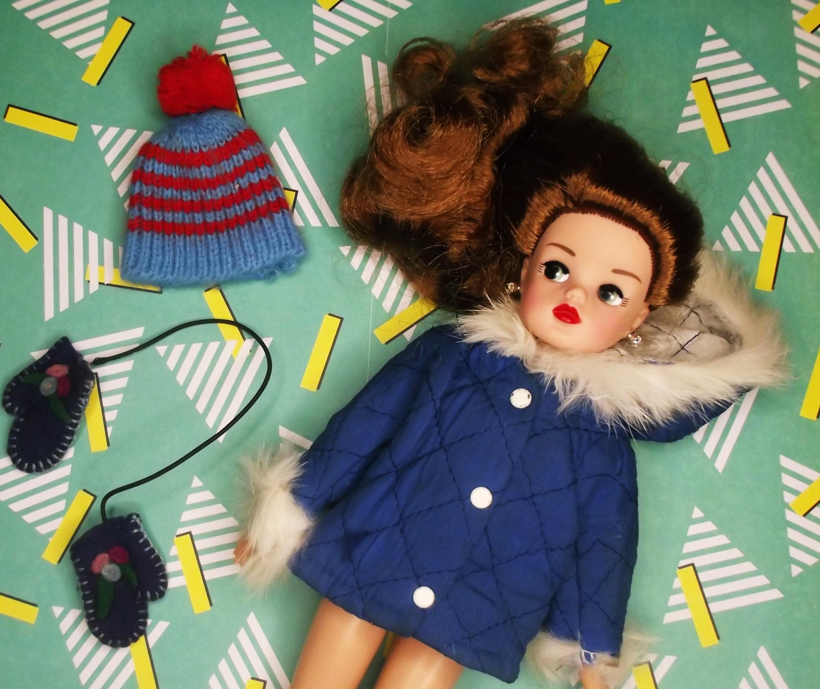 1965 Pedigree Sindy Fashion Doll Winter Holiday Blue Ski Jacket
