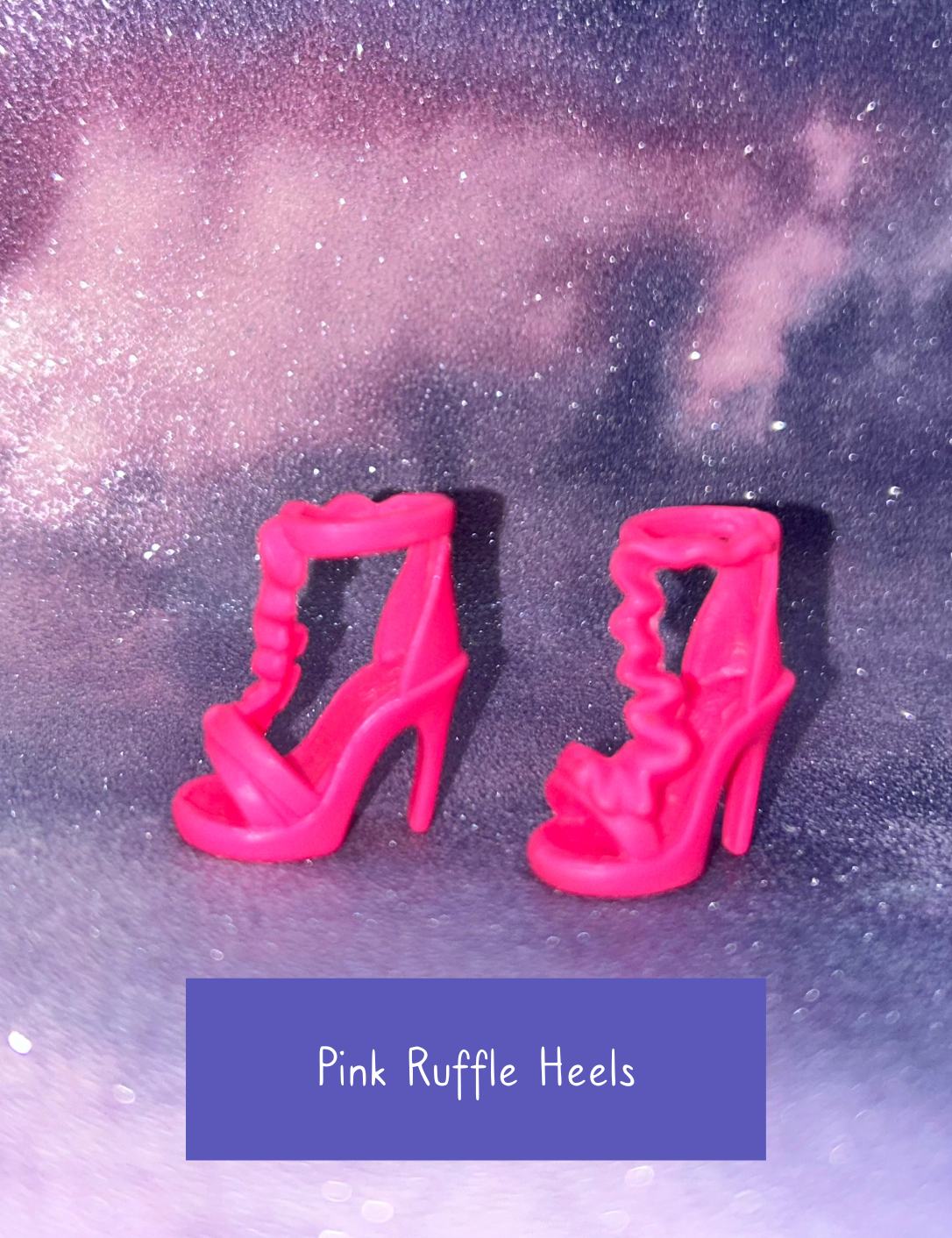 Barbie Doll Pink Ruffle High Heels
