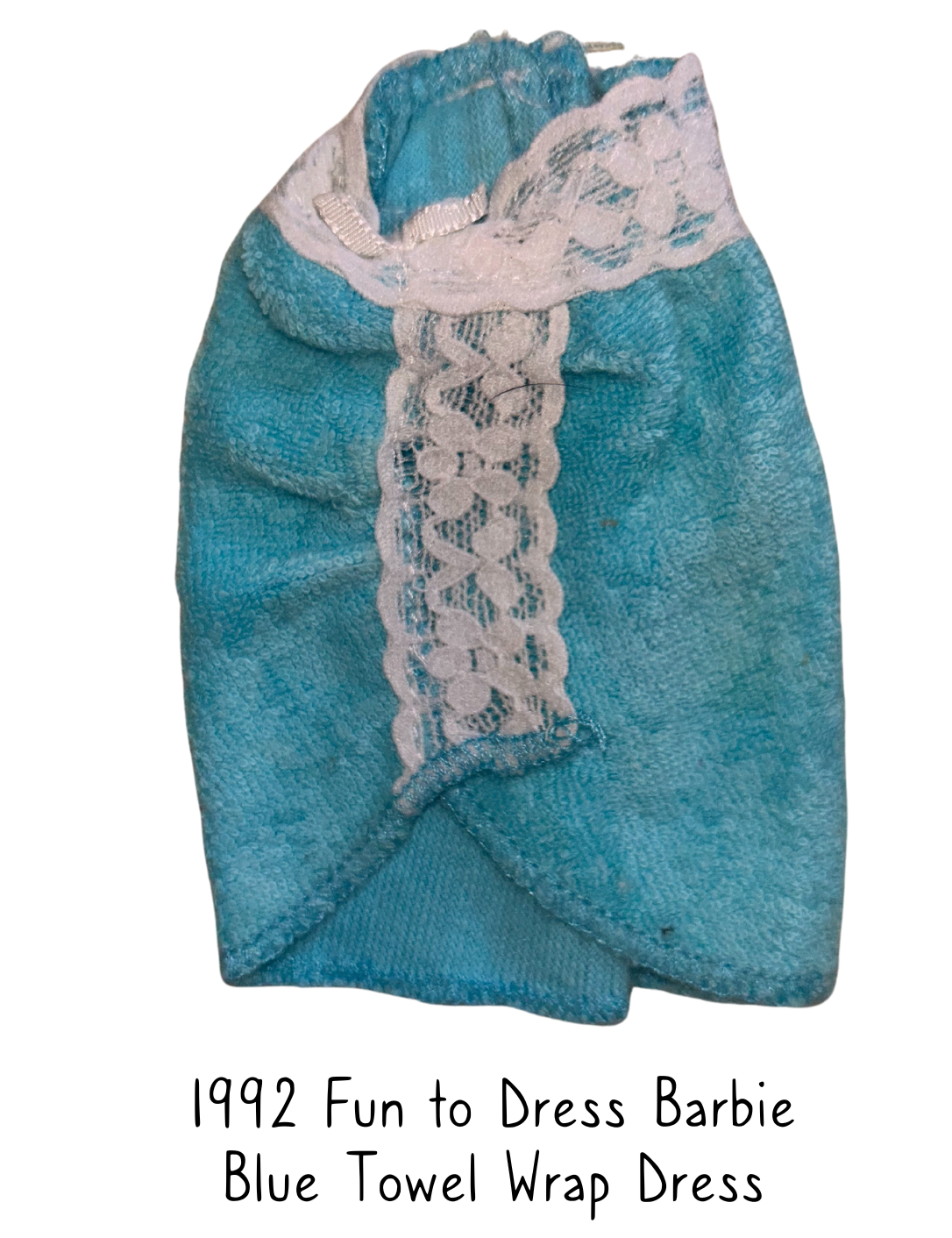 1992 Fun to Dress Barbie Blue Towel Wrap Dress
