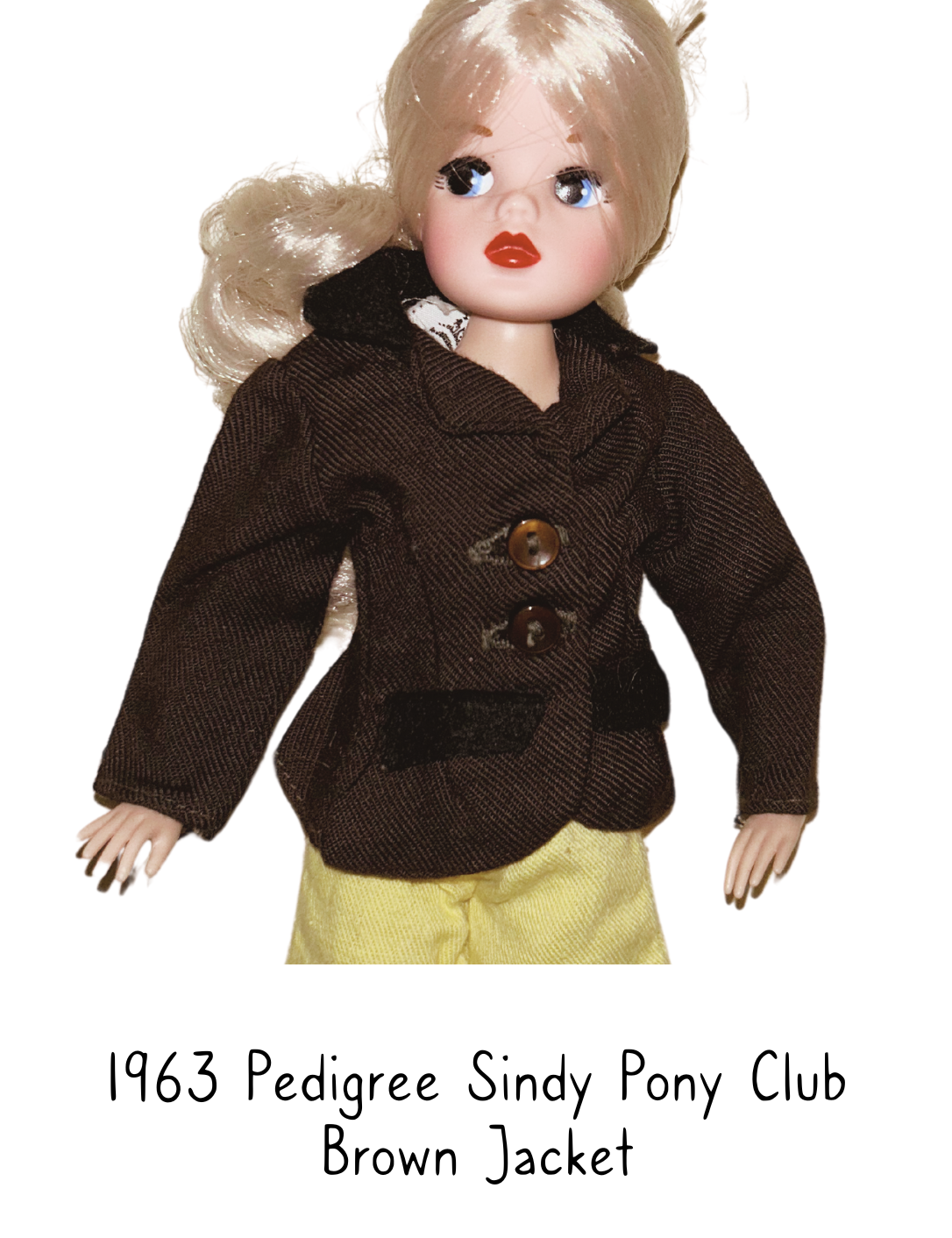1963 Pedigree Sindy Fashion Doll Pony Club Darker Brown Jacket