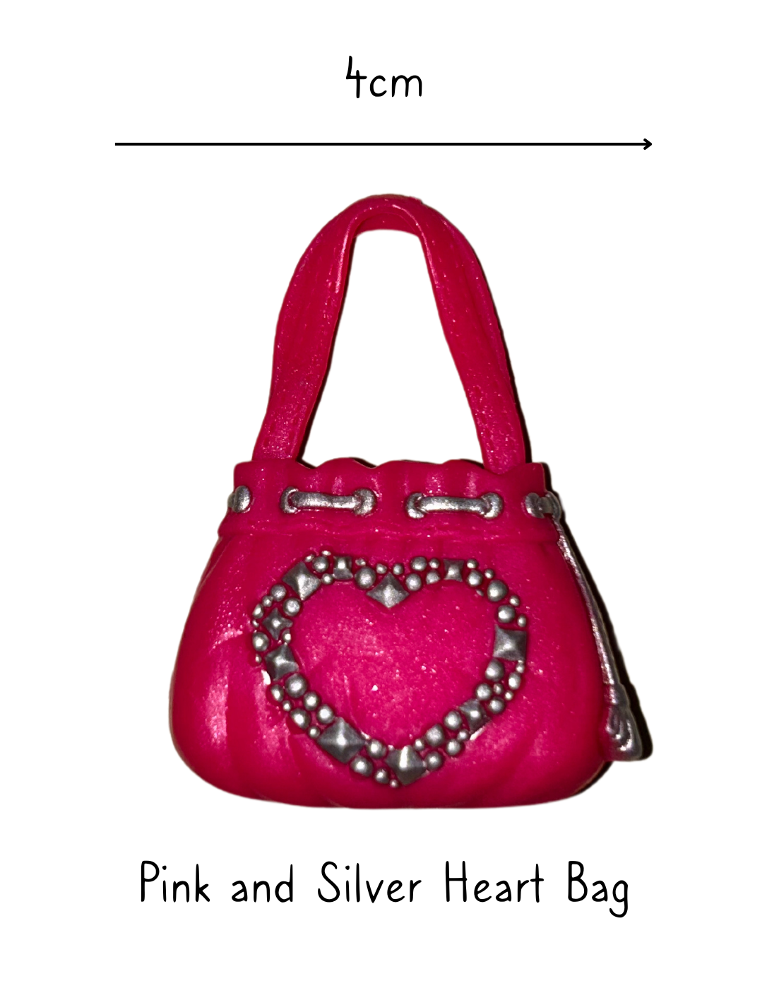 Barbie Fashion Doll Pink and Silver Heart Bag