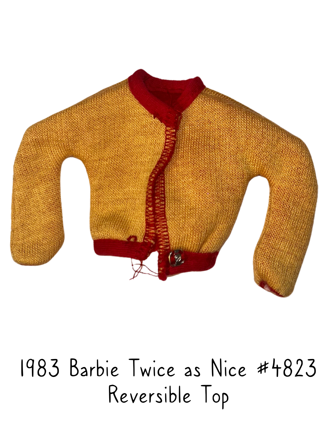 1983 Barbie Twice as Nice #4823 Reversible Yellow and Red Top