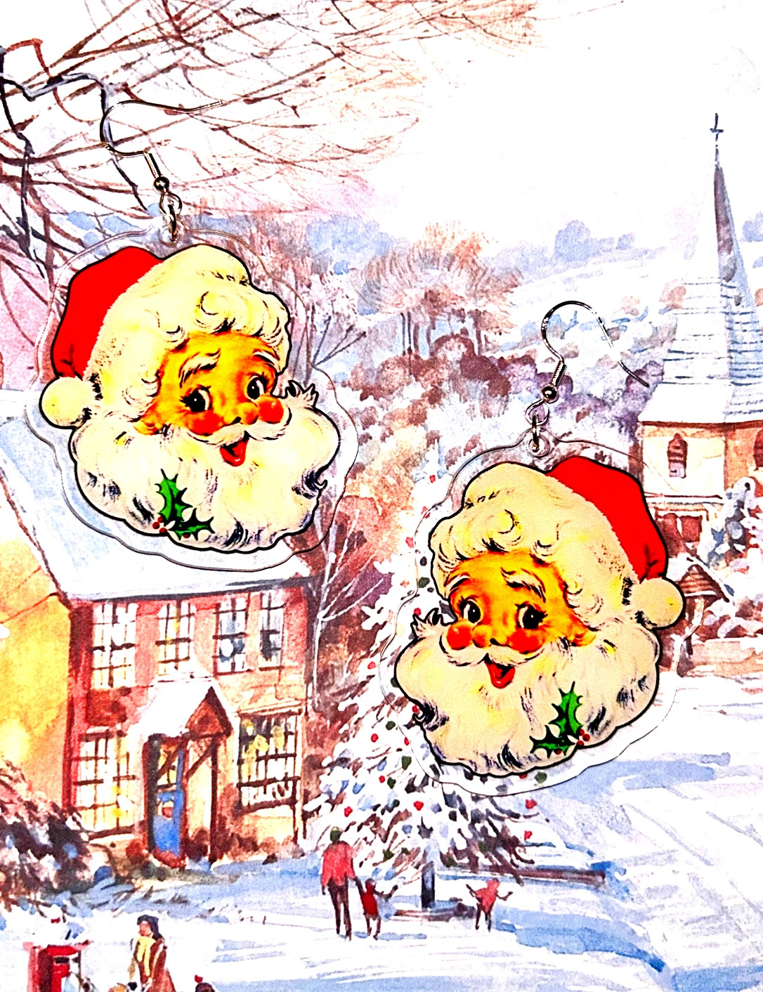 Retro Santa Earrings
