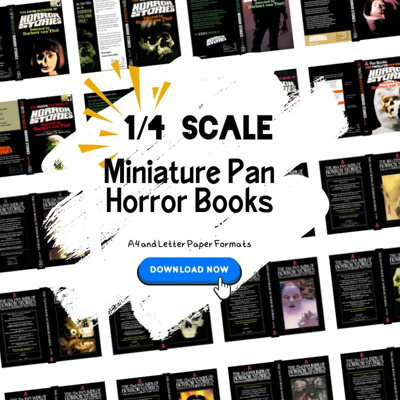 1/4 Scale Pan Horror Book Covers