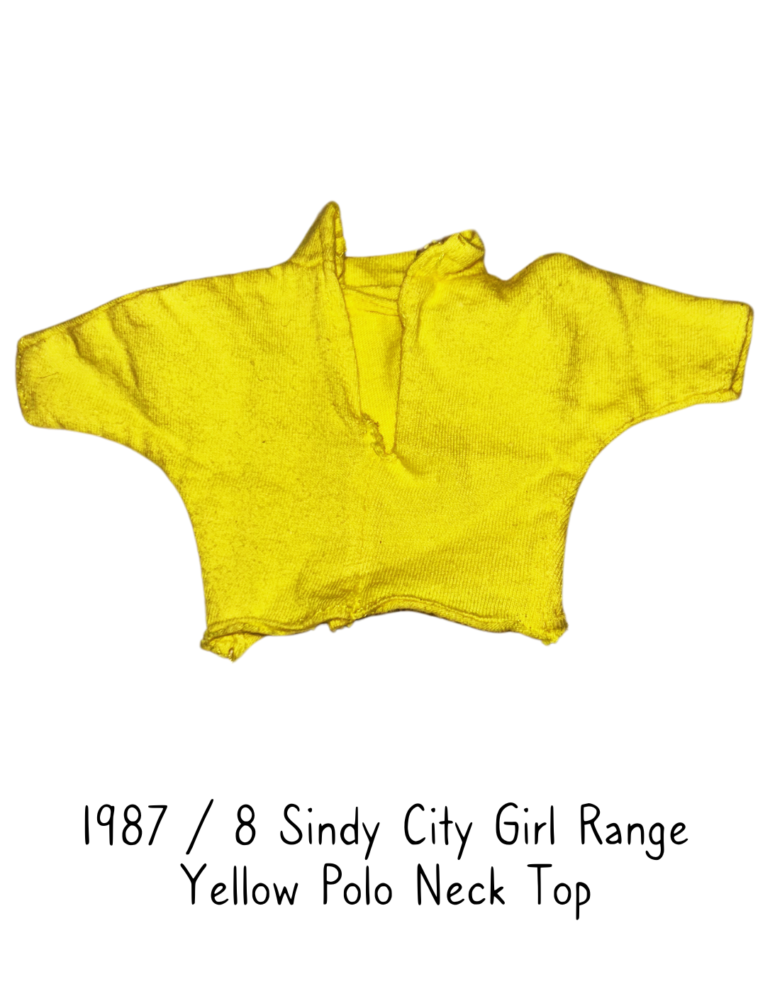 1988 Hasbro Sindy City Girl Yellow Polo Neck Top