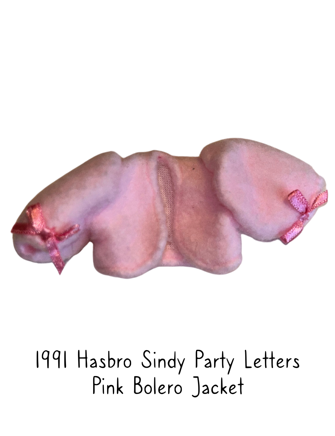 1991 Hasbro Sindy Doll Party Letters Pink Bolero Jacket