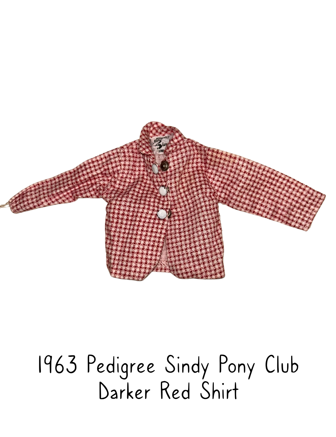 1963 Pedigree Sindy Fashion Doll Pony Club Darker Red Shirt
