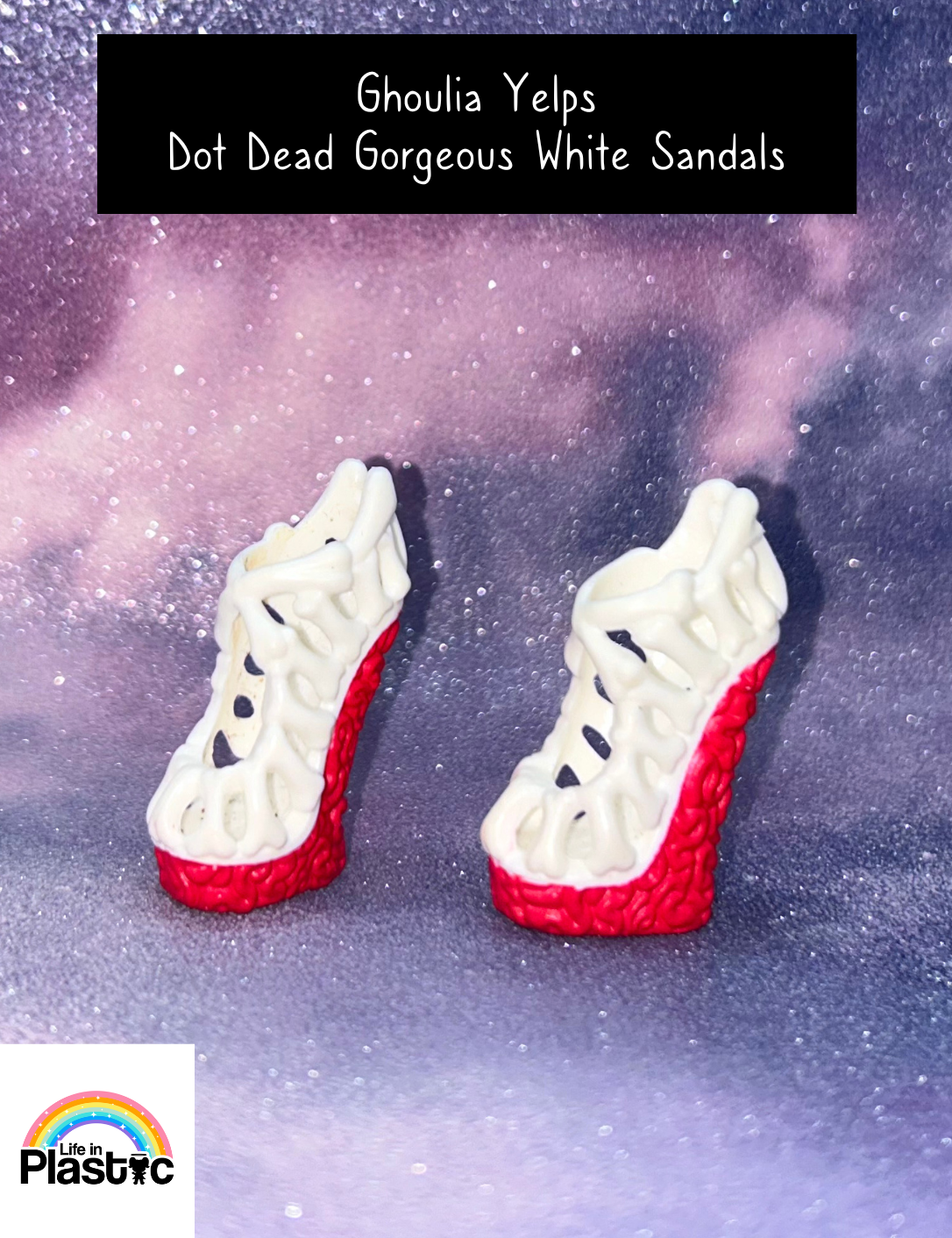 Monster High Ghoulia Yelps Dot Dead Gorgeous White Sandals