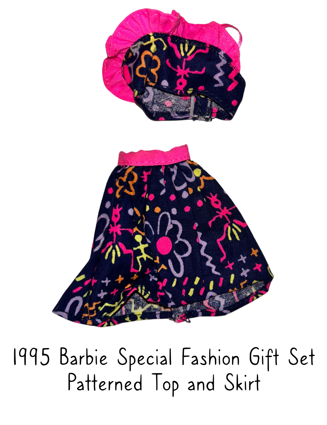1995 Barbie Special Fashion Gift Set Patterned Top and Skirt