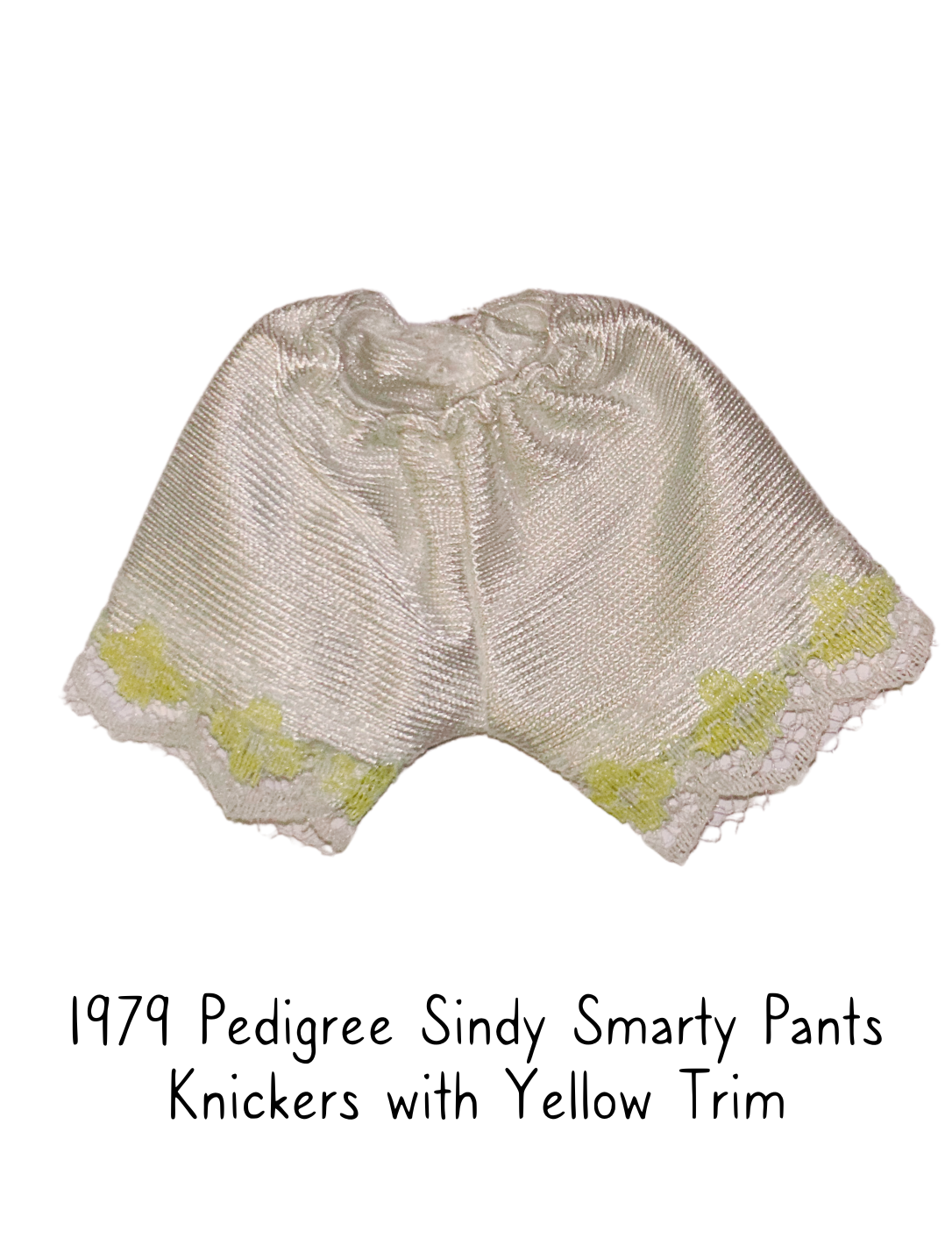 1979 Pedigree Sindy Smarty Pants Knickers with Yellow Trim