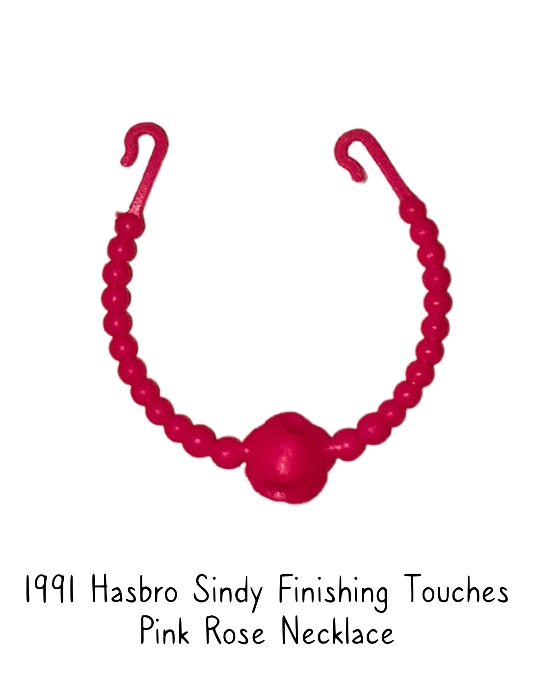 1991 Hasbro Sindy Finishing Touches Pink Rose Necklace