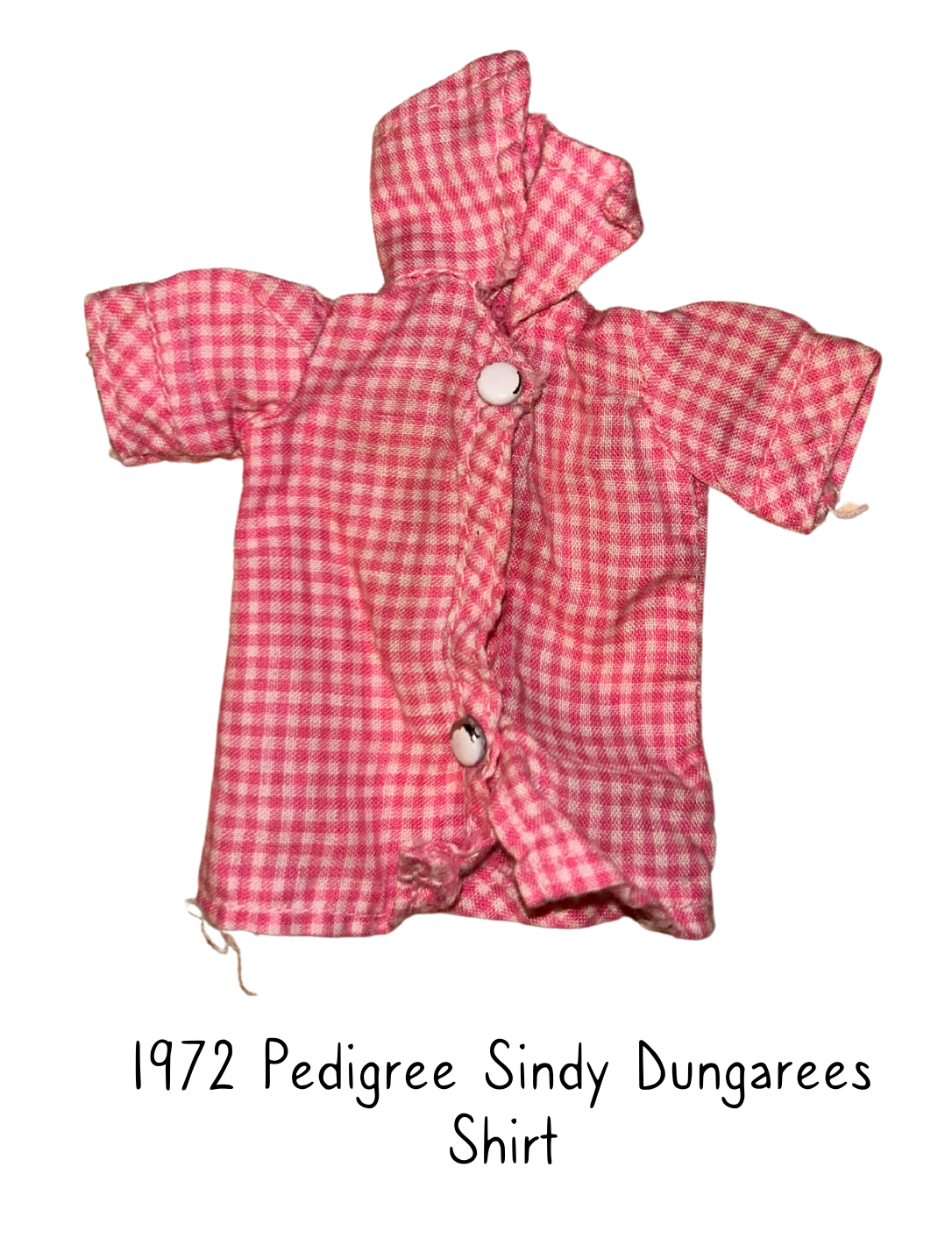 1972 Pedigree Sindy Fashion Doll Dungarees Check Shirt