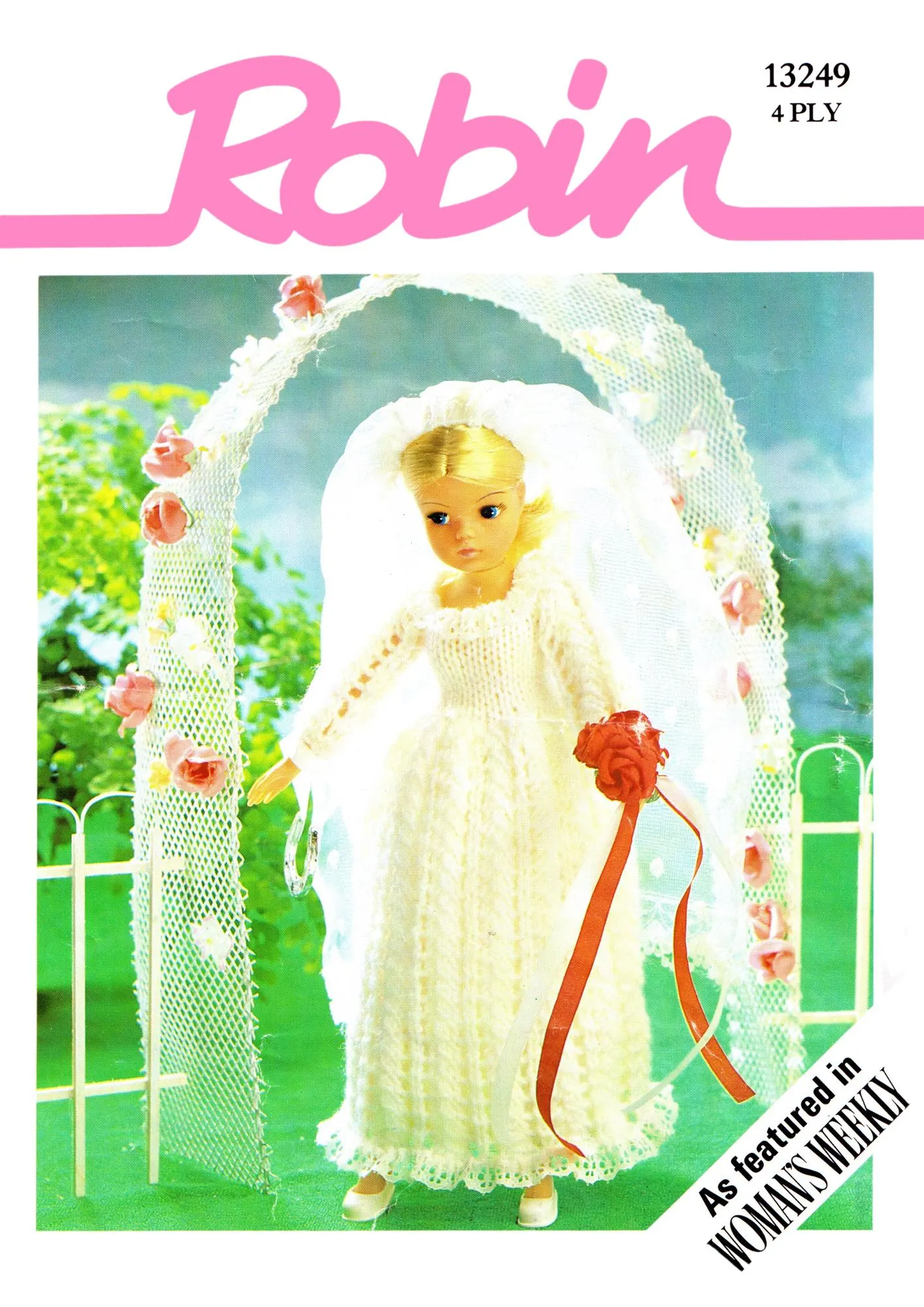 Robin 13249 Sindy Doll Wedding Dress Knitting Pattern