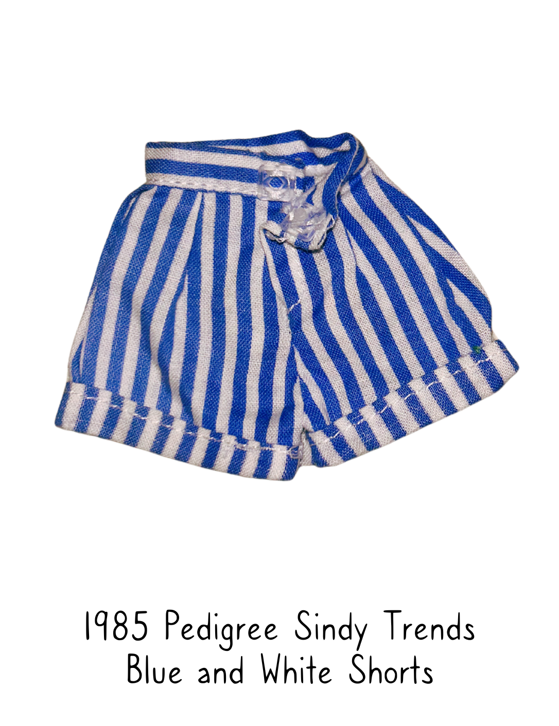 1985 Pedigree Sindy Fashion Doll Trends Blue and White Striped Shorts