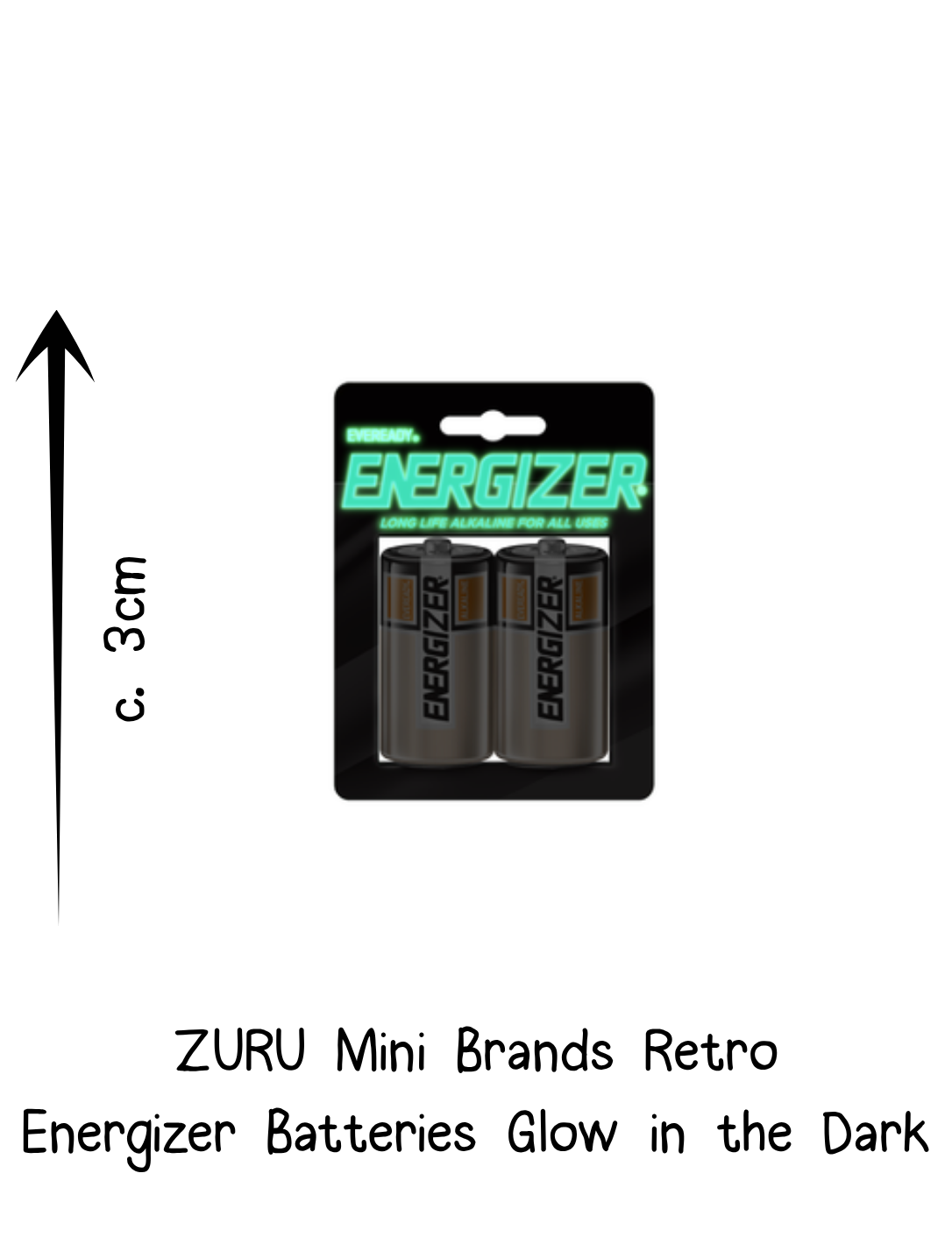 Zuru Retro Mini Brands Glow in the Dark Energizer Batteries