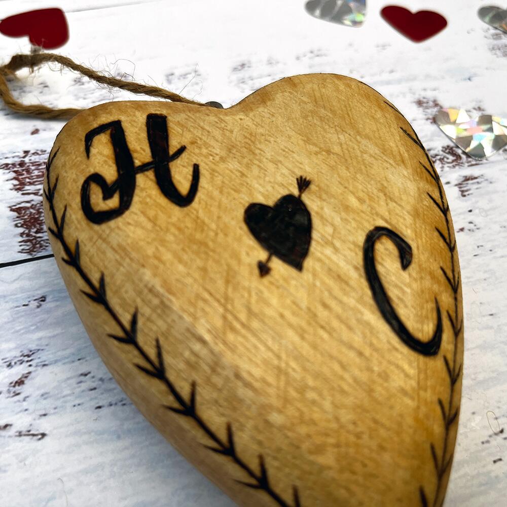 wooden heart for 5th wedding anniversary