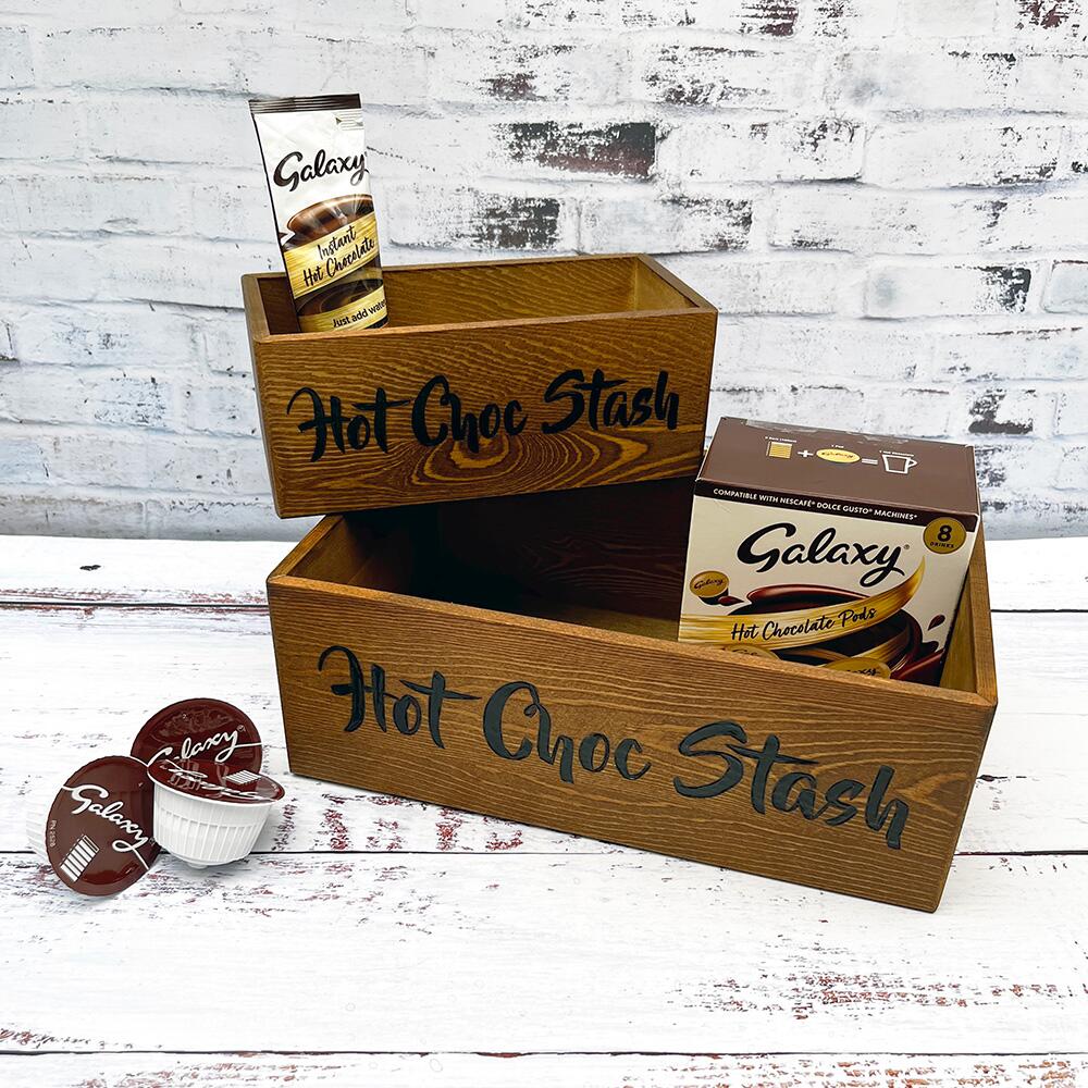 Hot Chocolate Stash Wooden Box