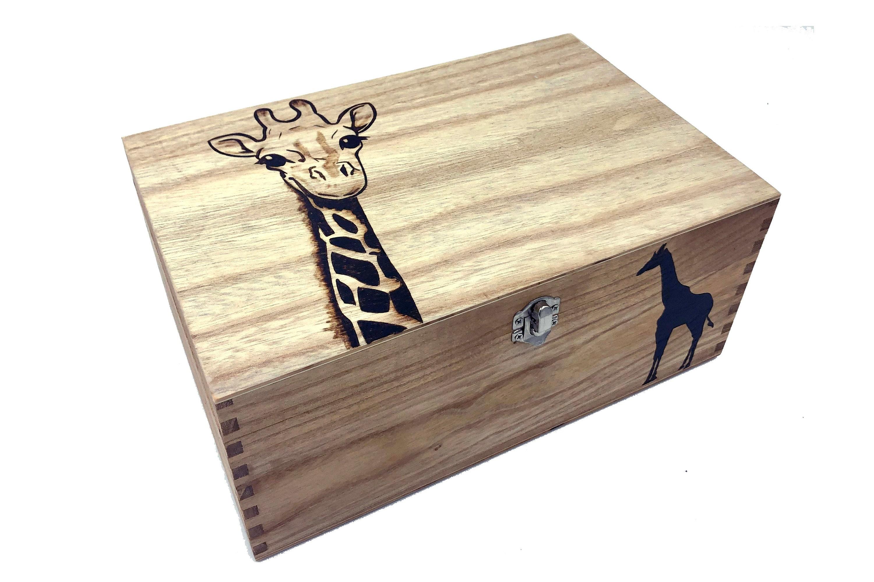 wooden giraffe keepsake box